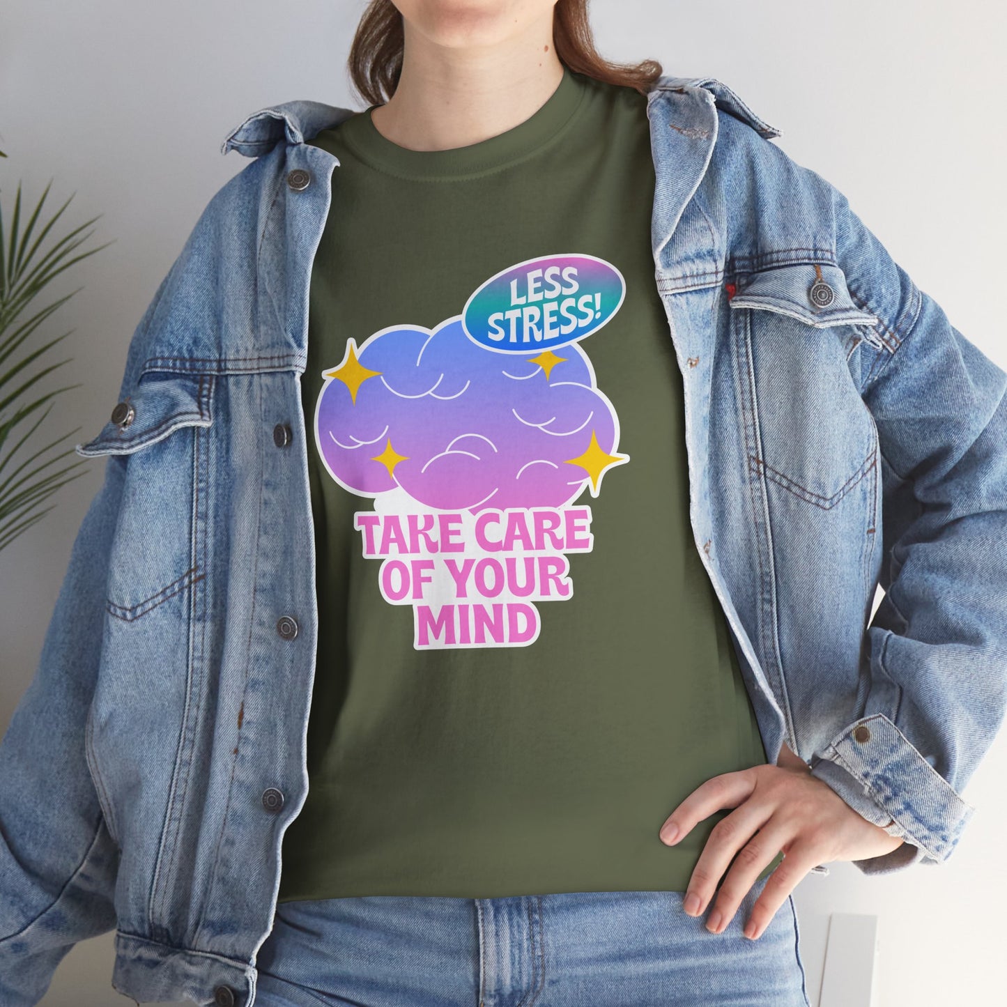 Stress Relief Unisex Cotton Tee - Take Care of Your Mind