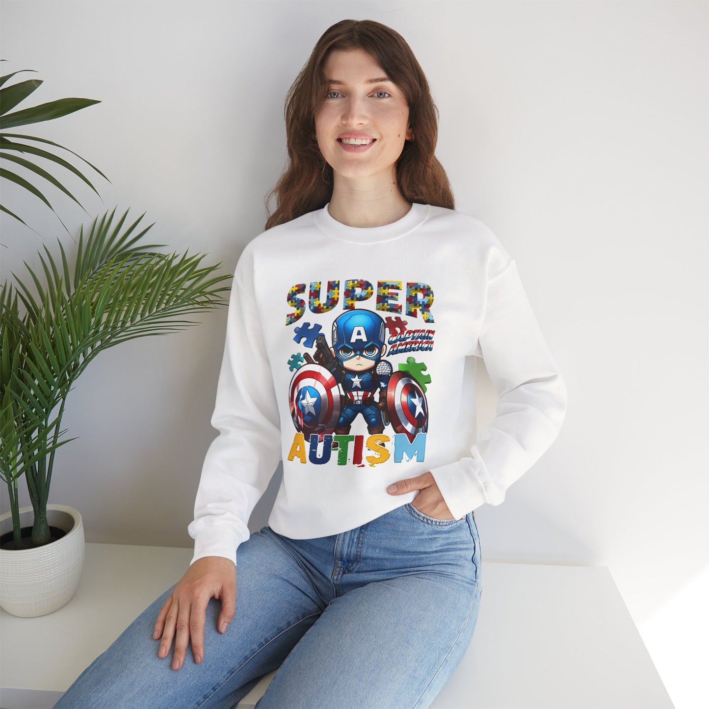 Autism Superhero Crewneck Sweatshirt