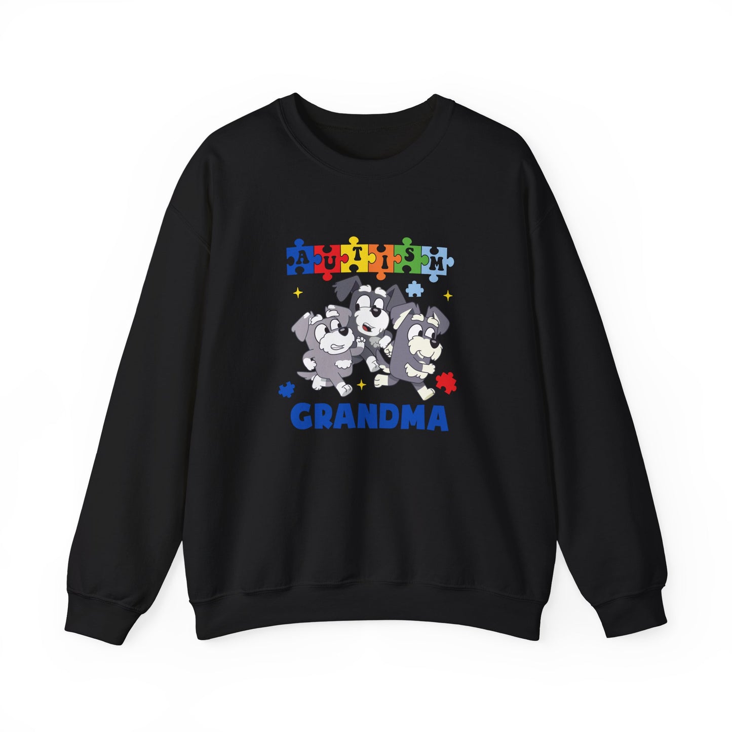 Autism Awareness Grandma Sweatshirt – Puzzle Paw Print Design