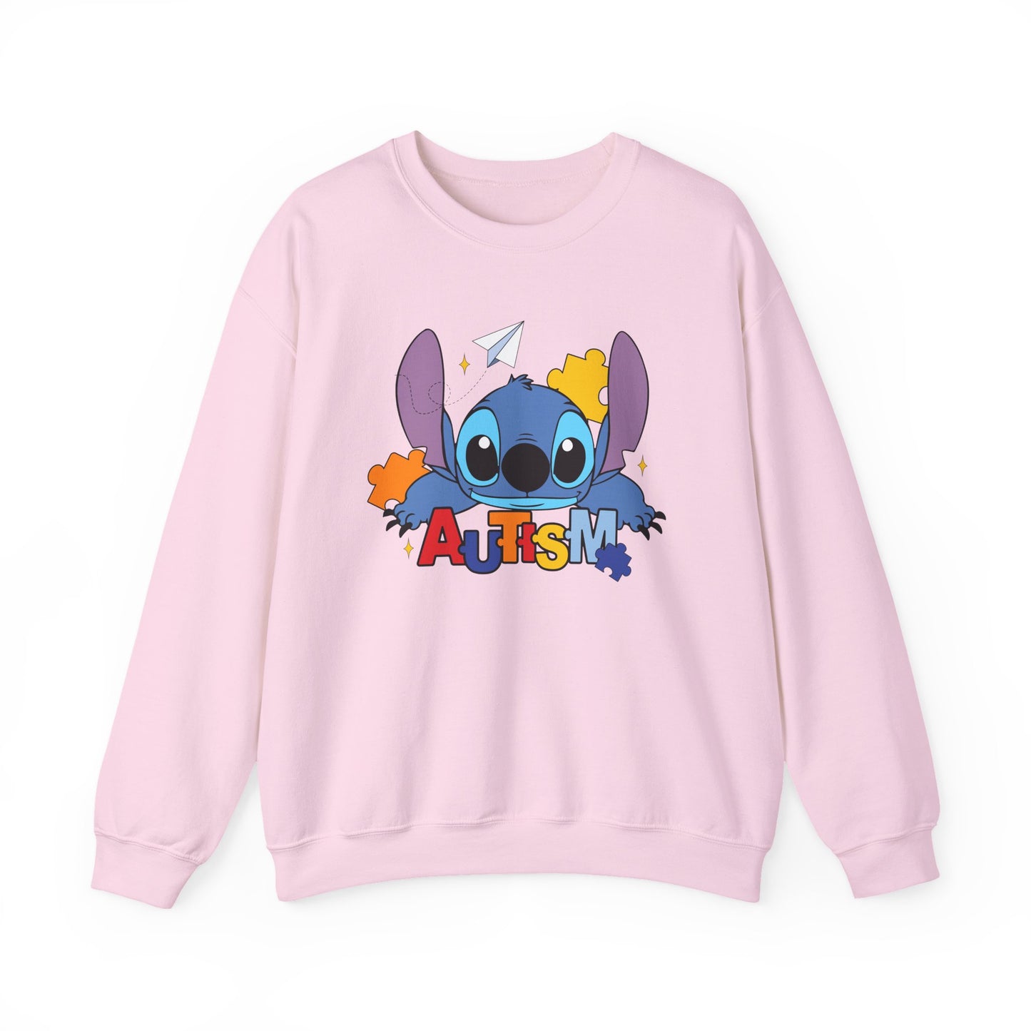 Autism Awareness Crewneck Sweatshirt — Colorful Puzzle Design