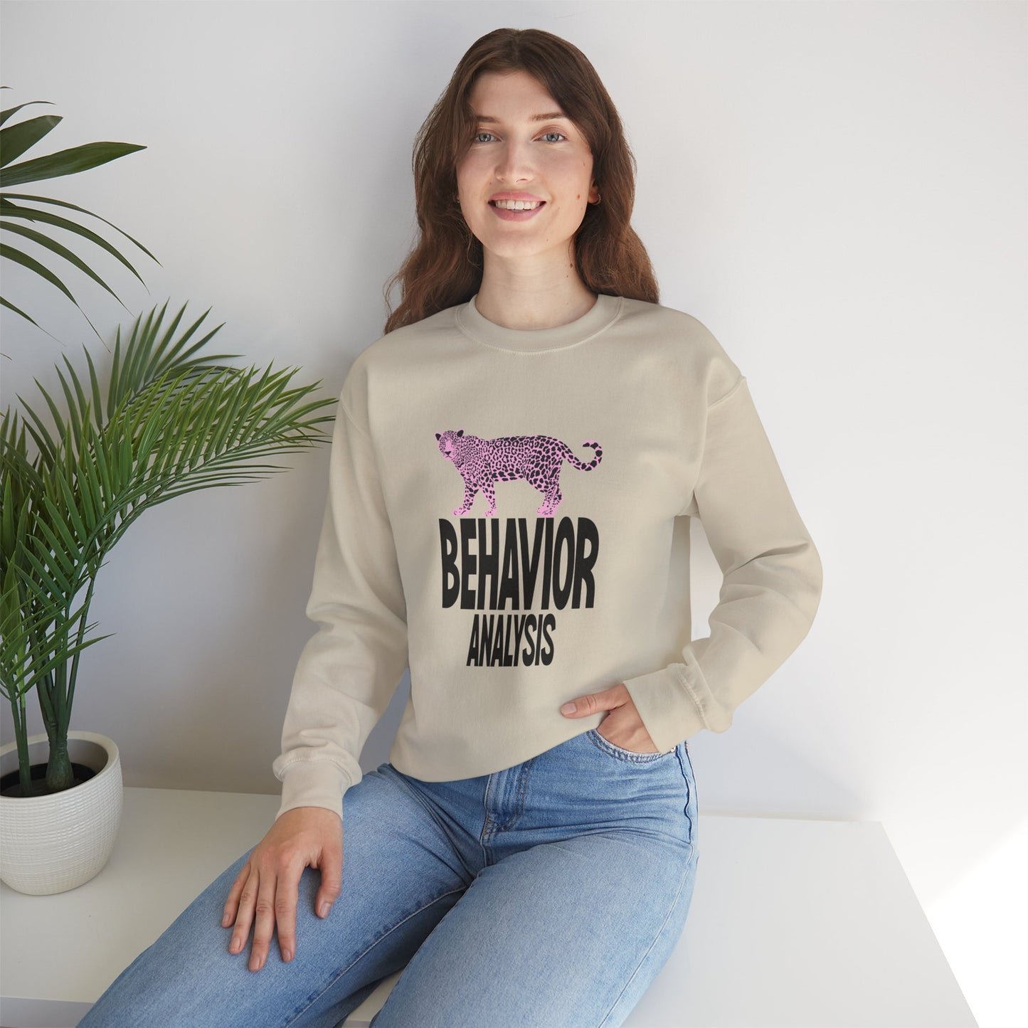 Behavior Analysis Leopard Crewneck Sweatshirt for Animal Lovers