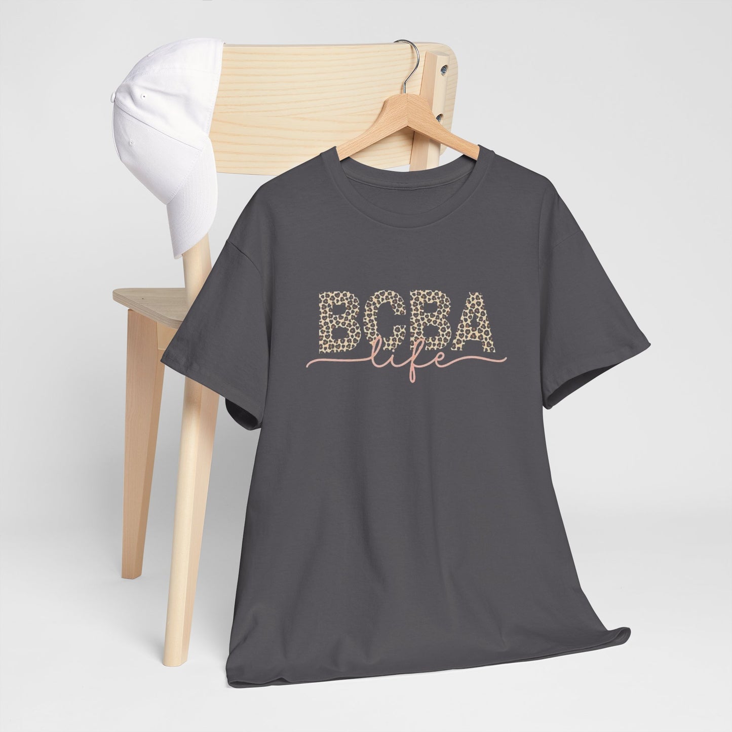 BCBA Life Leopard Print Tee — Bubble Tea Lover Graphic Shirt