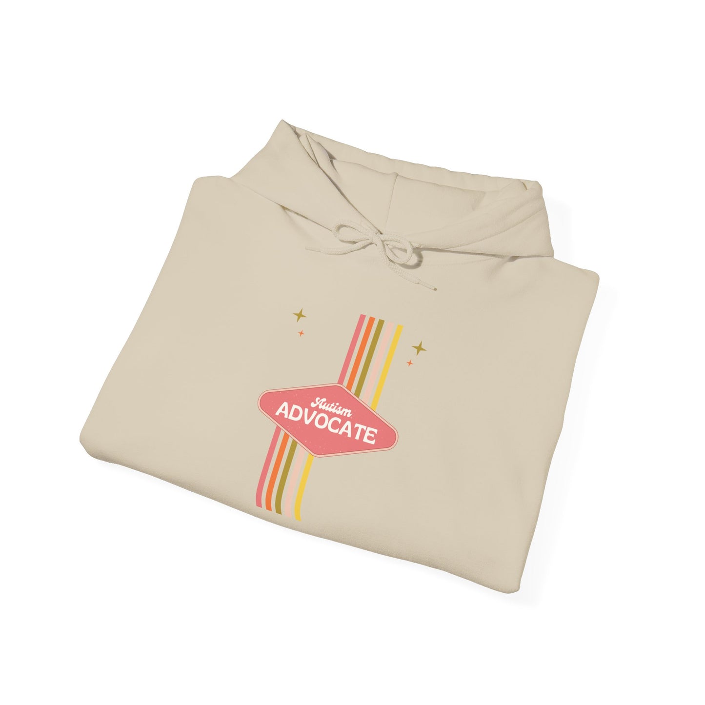 Autism Advocate Retro Stripe Hoodie — 'Advocate' Graphic Pullover