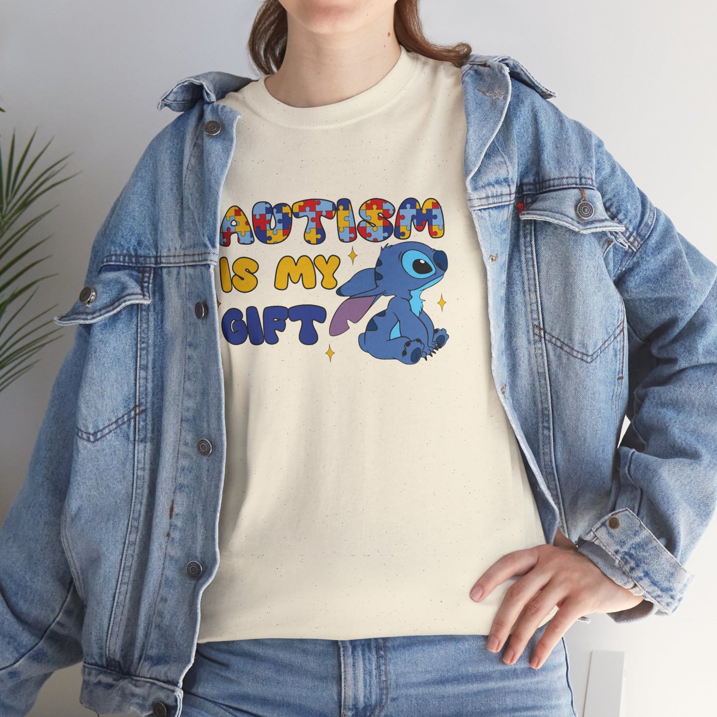 Autism Is My Gift T-Shirt — Colorful Puzzle Heart Design