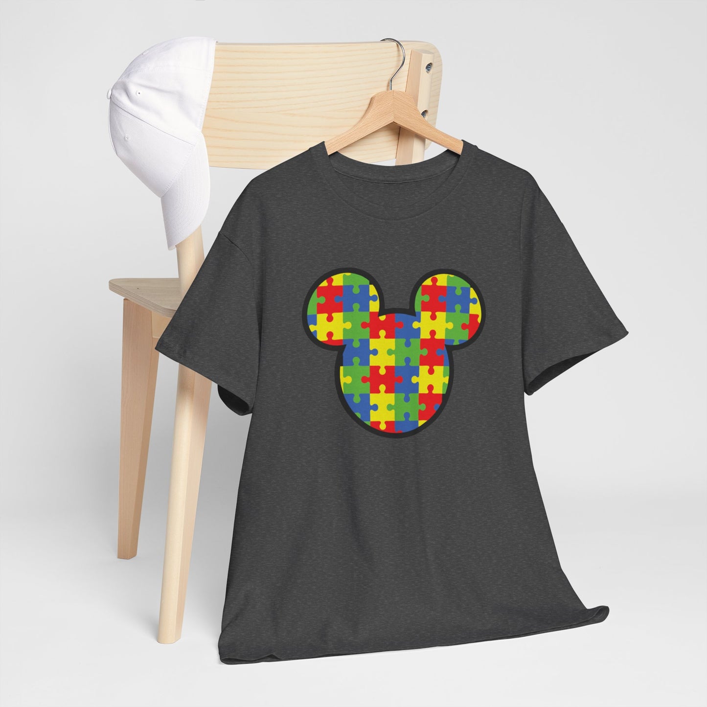 Colorful Puzzle Mickey Mouse Tee for Autism Awareness