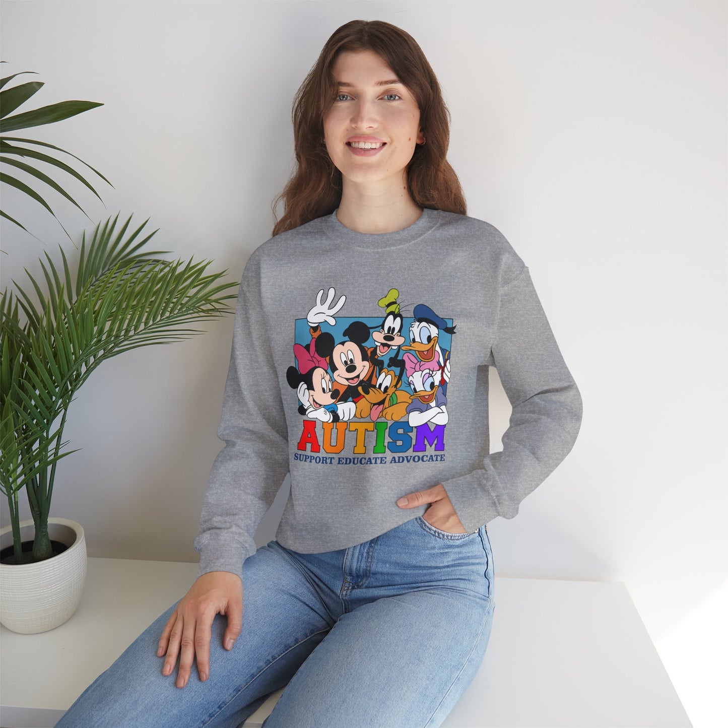 Autism Support Crewneck Sweatshirt — Support Educate Advocate