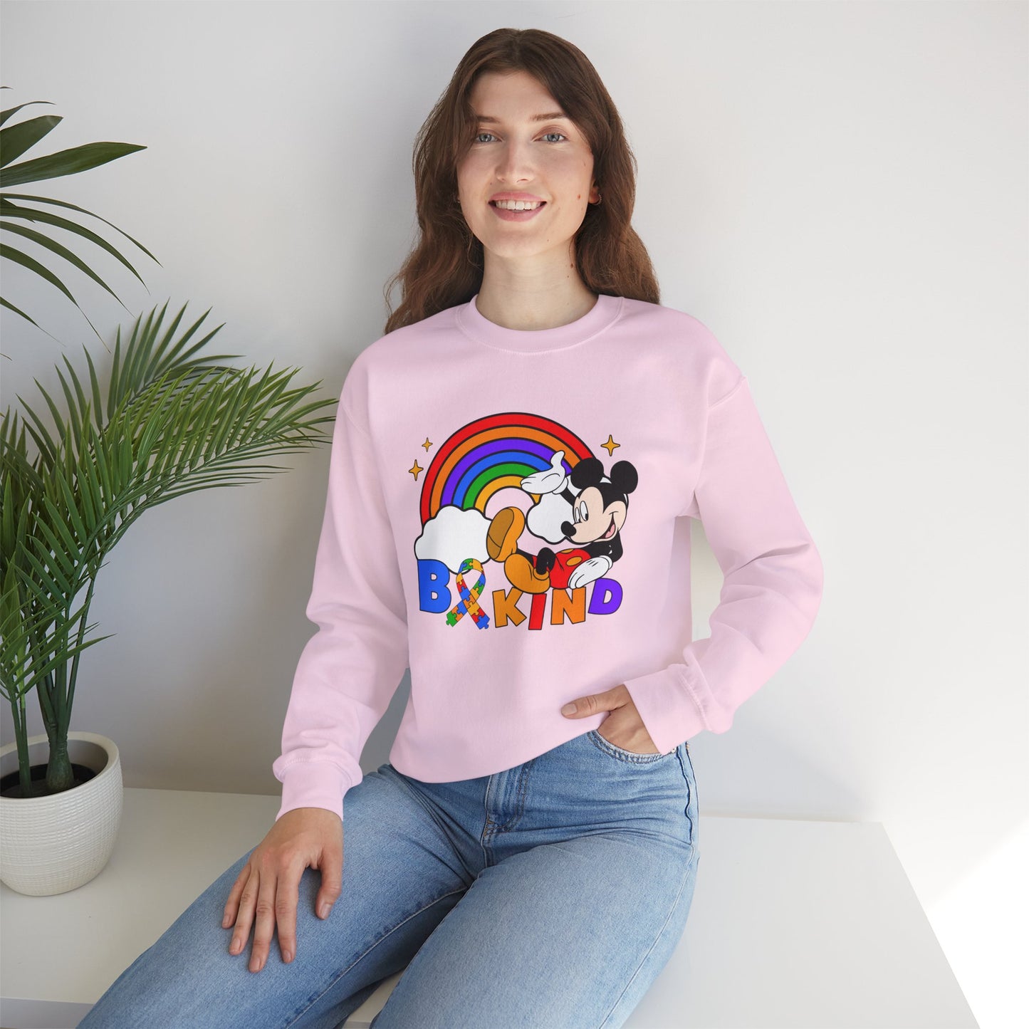 Be Kind Crewneck Sweatshirt — Rainbow Mickey-Inspired Pride Sweatshirt