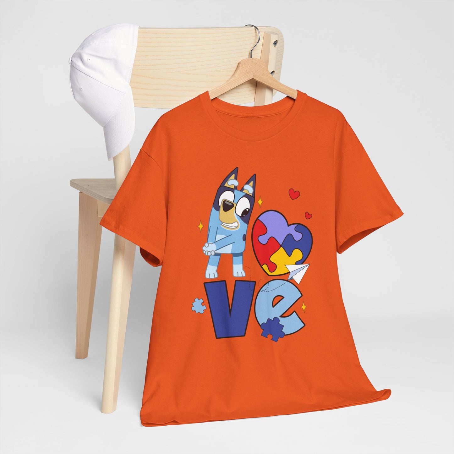 Autism Awareness Love Tee - Puzzle Heart & Cartoon Character T-Shirt