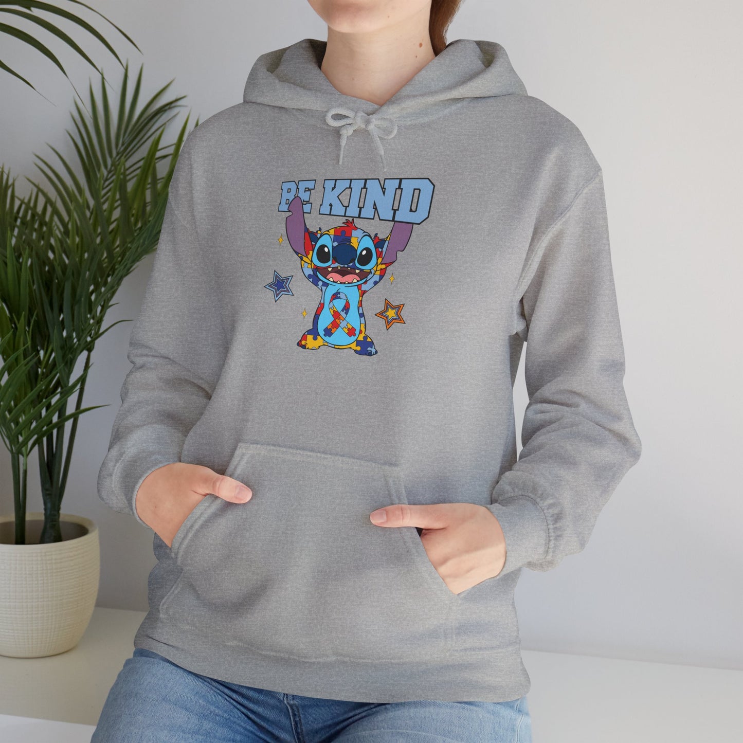 Be Kind Stitch Hoodie — Cute Cartoon Alien Graphic Sweatshirt