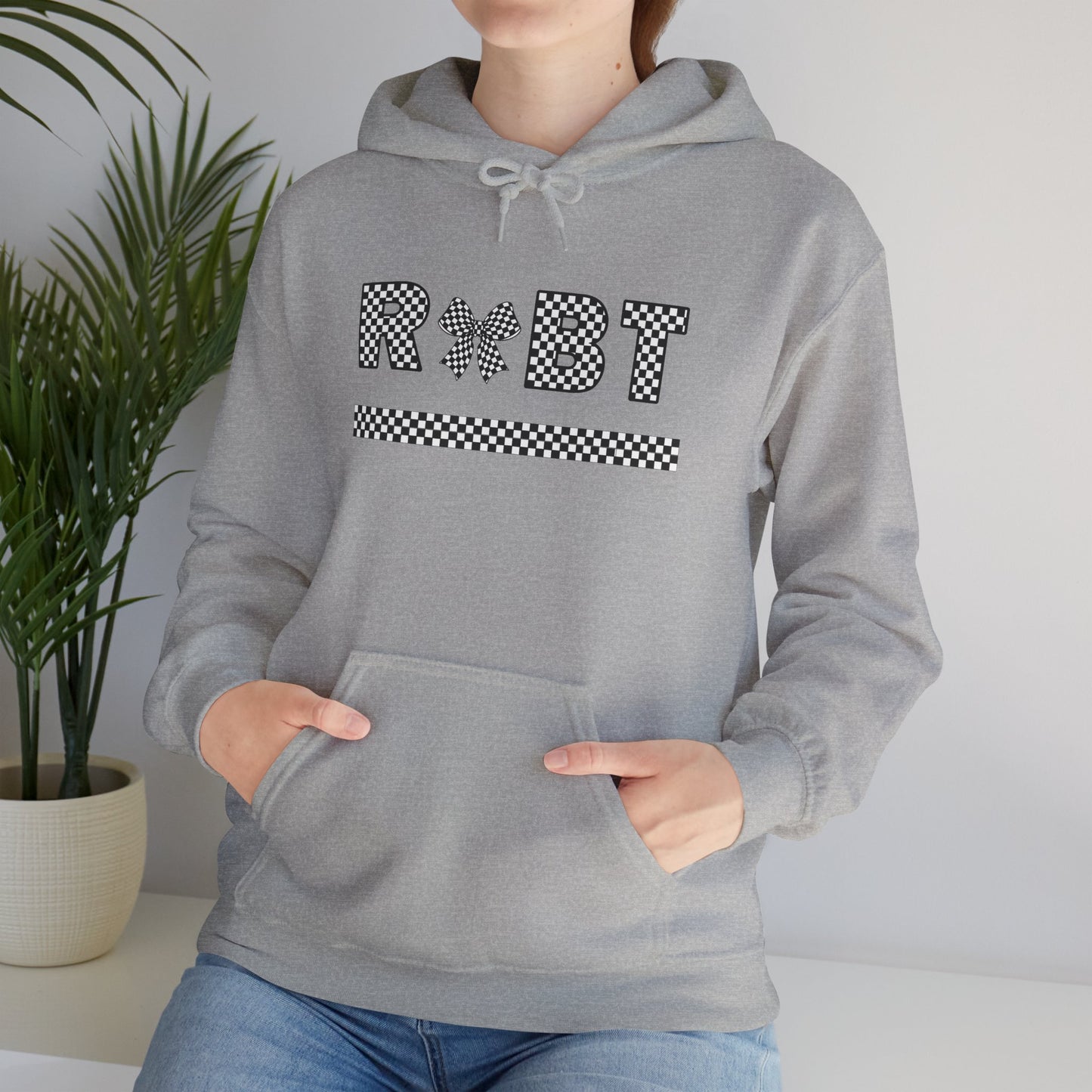 RBT Bow Checkered Hooded Sweatshirt