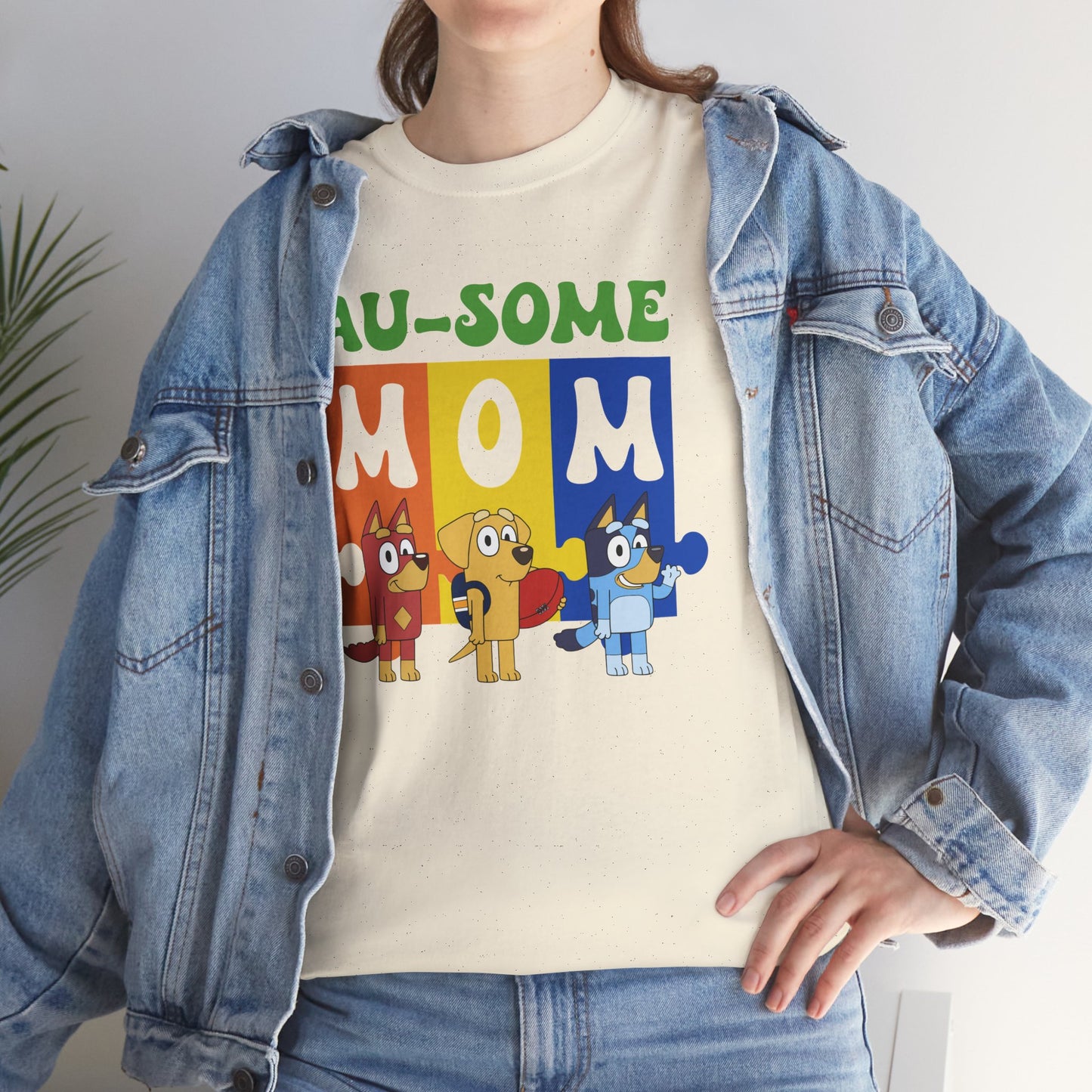 Au-some Mom T-Shirt – Colorful Cartoon Characters Mother’s Day Tee