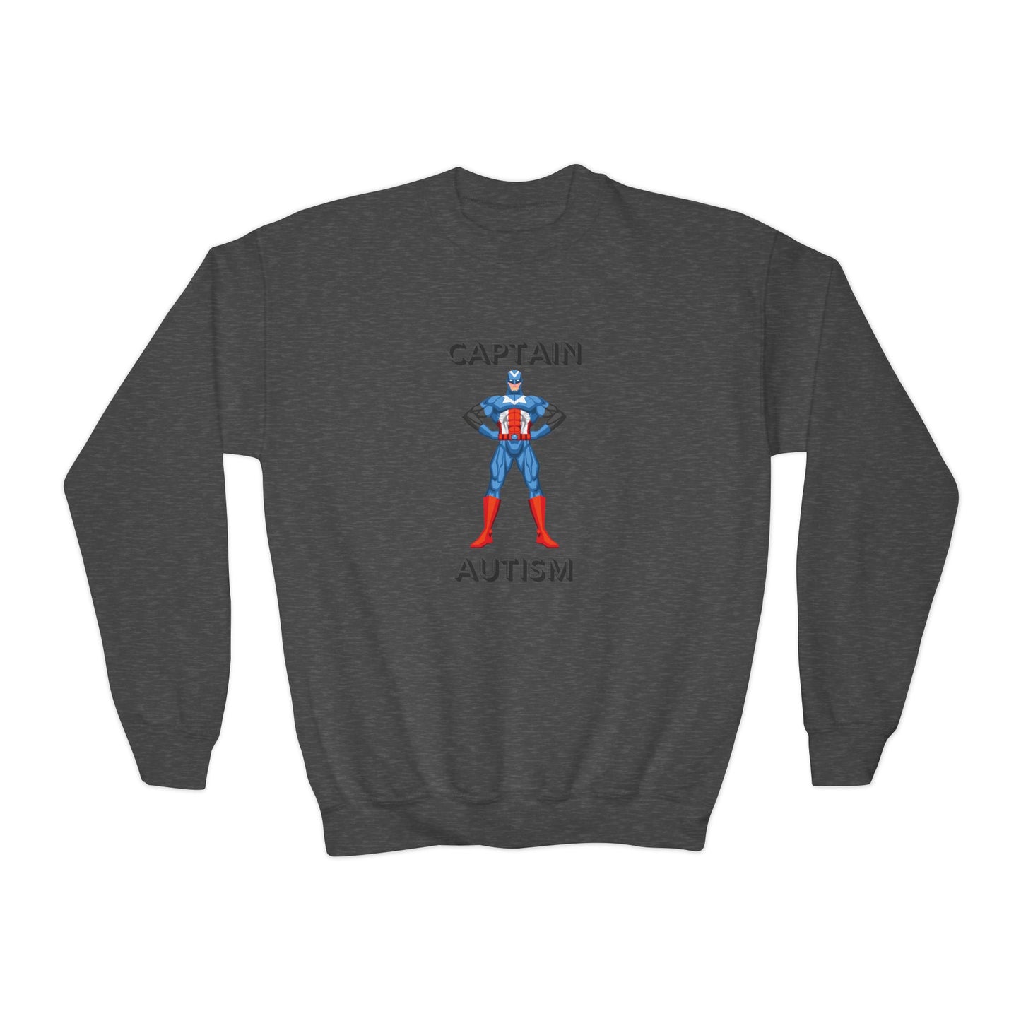 Captain Autism Youth Crewneck Sweatshirt