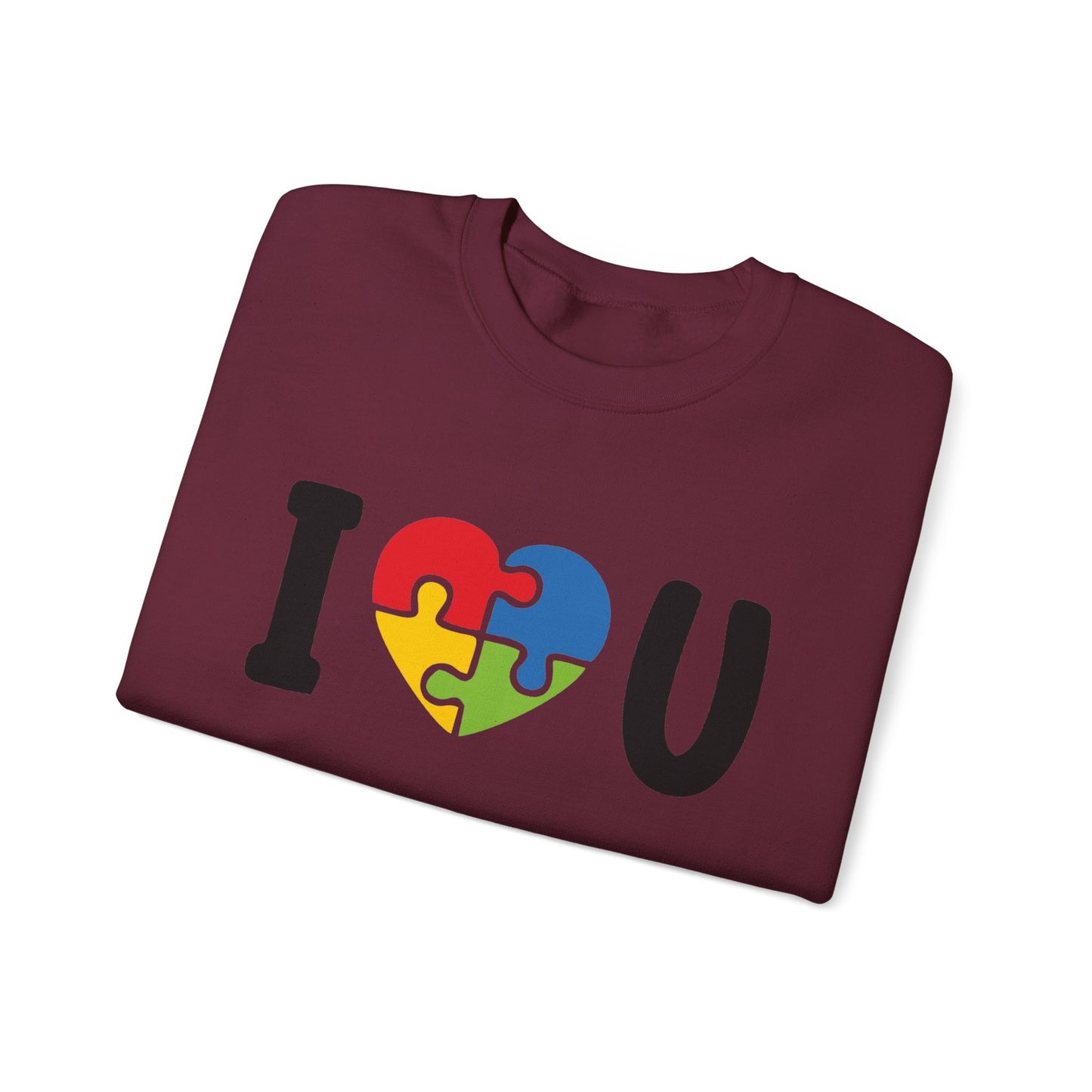 I Love You Heart Puzzle Crewneck Sweatshirt