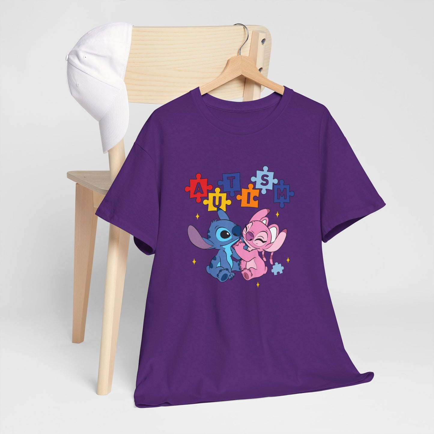 Autism Puzzle Love T-Shirt — Cute Stitch & Angel Friendship Tee