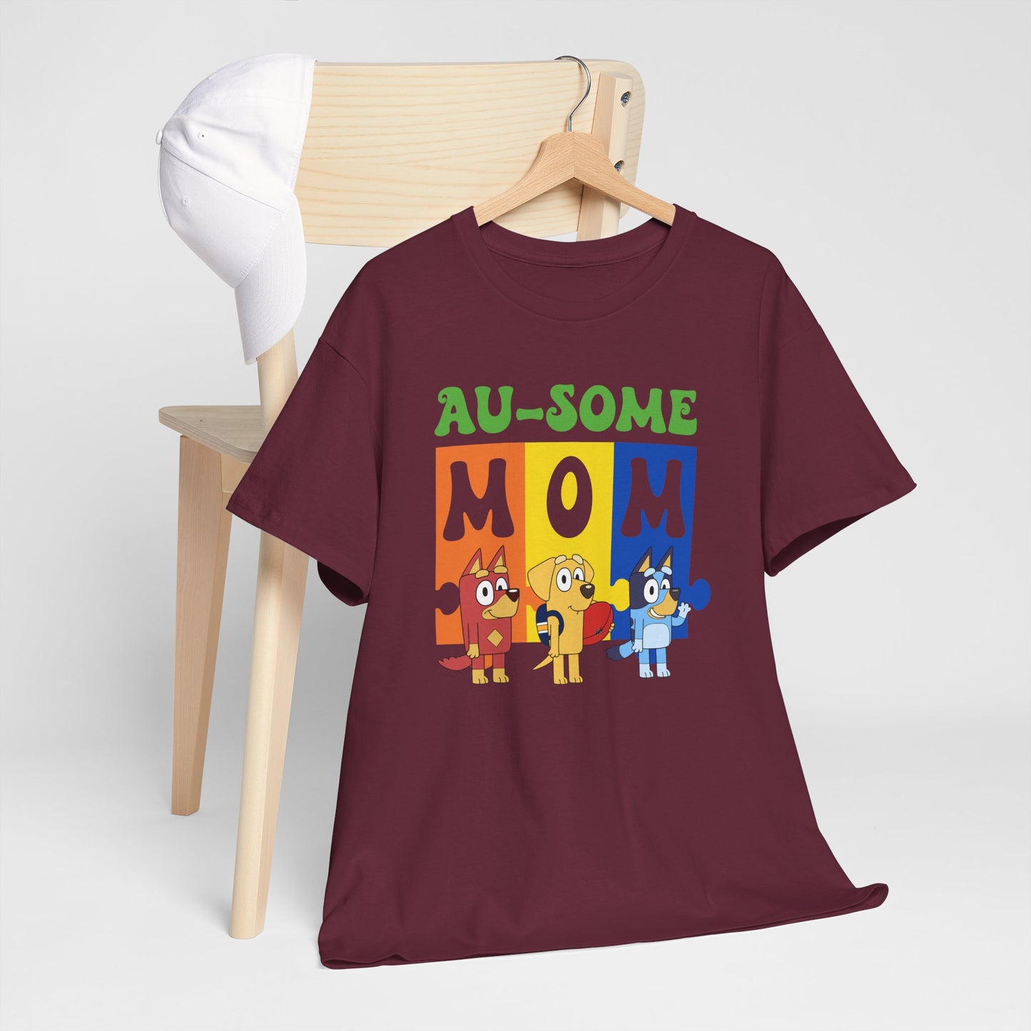 Au-some Mom T-Shirt – Colorful Cartoon Characters Mother’s Day Tee