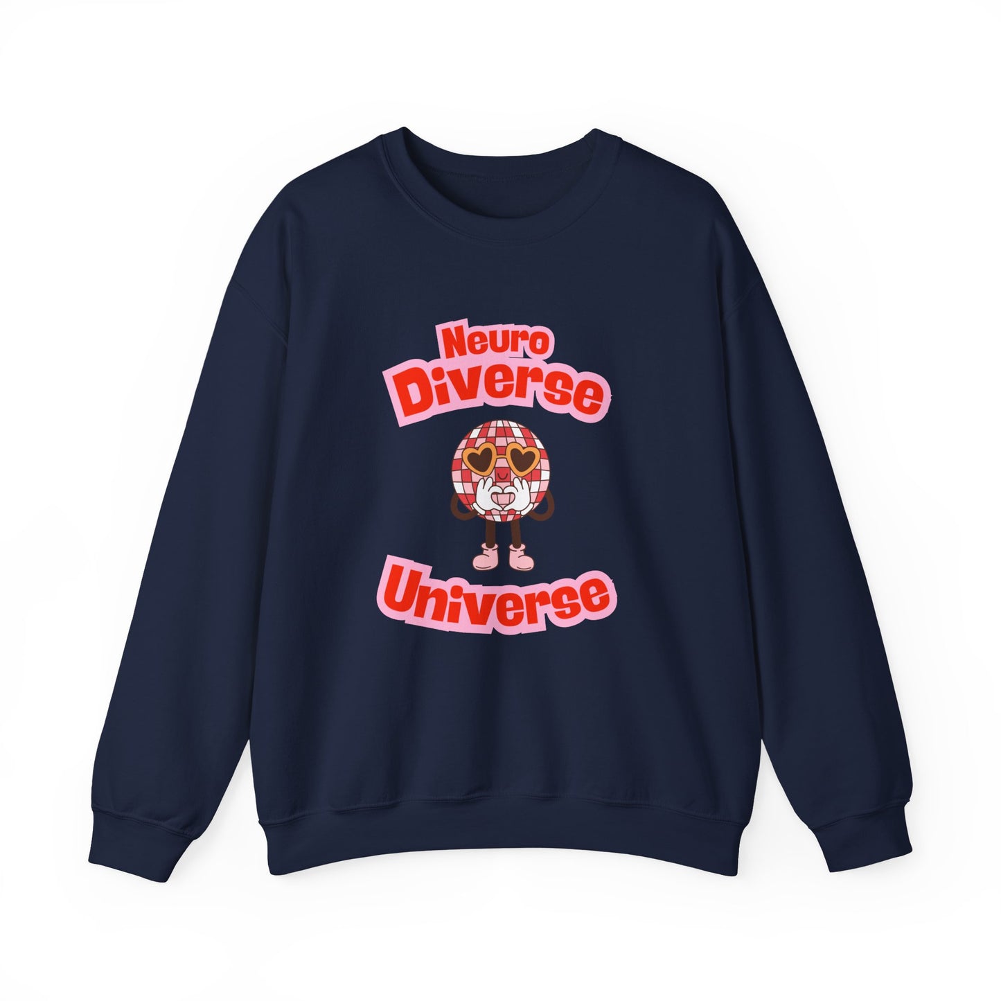 Neuro Diverse Universe Sweatshirt — Cute Brain Character Autism Pride Crewneck