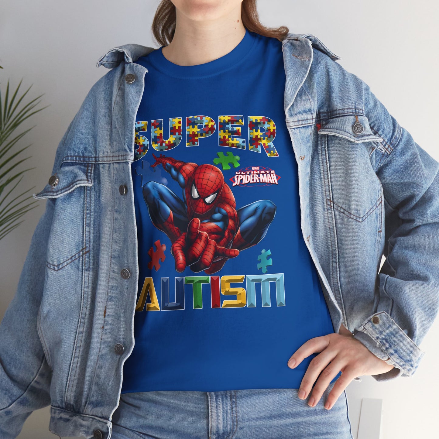 Autism Awareness T-Shirt — "Super Autism" Colorful Puzzle Design