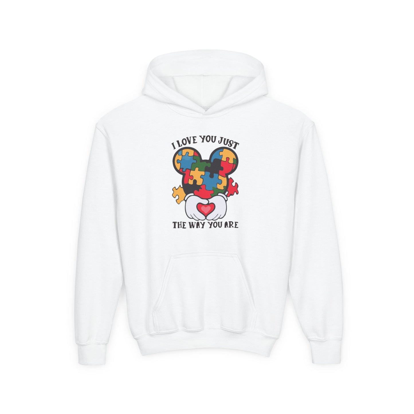 Puzzle Heart Youth Hoodie - "I Love You Just the Way You Are"
