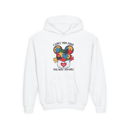Puzzle Heart Youth Hoodie - "I Love You Just the Way You Are"