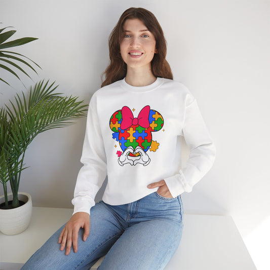 Autism Puzzle Minnie Crewneck Sweatshirt
