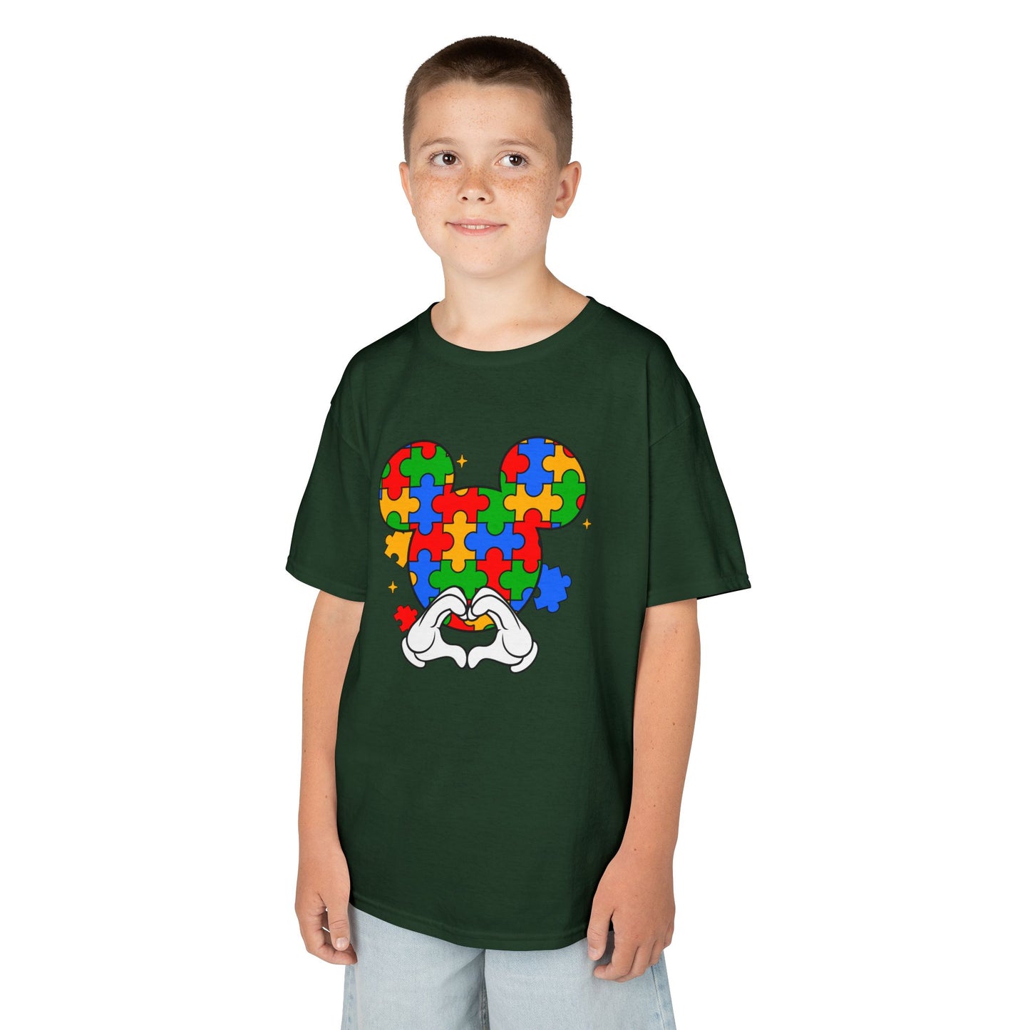 Kids Puzzle Mouse Autism Awareness T‑Shirt