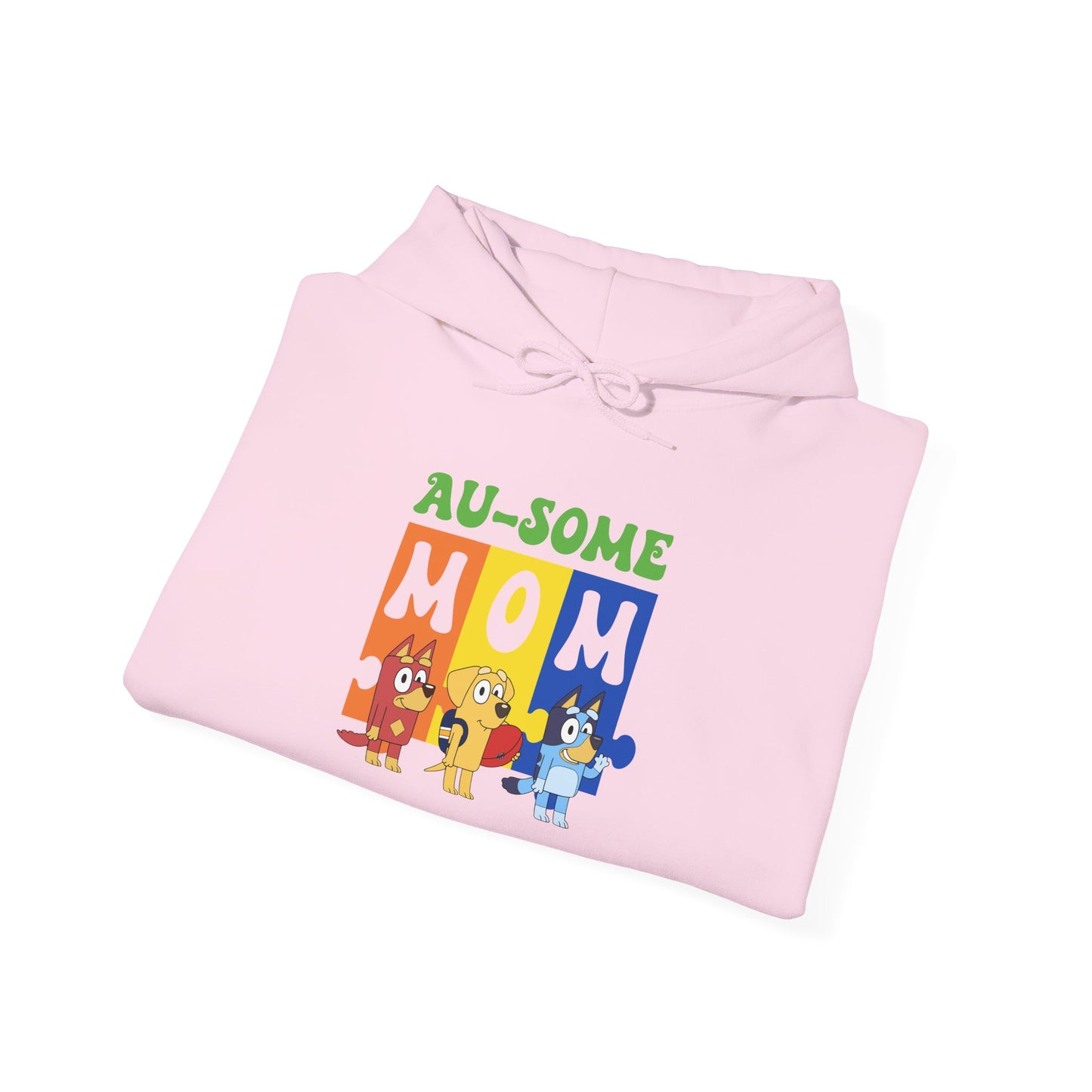 Au-some Mom Hoodie — Colorful Puzzle Piece Autism Awareness Sweatshirt