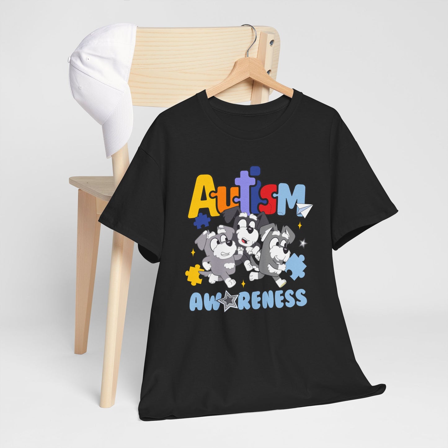Autism Awareness Puzzle Paw Tee — Cute Dogs Support Autism Awareness