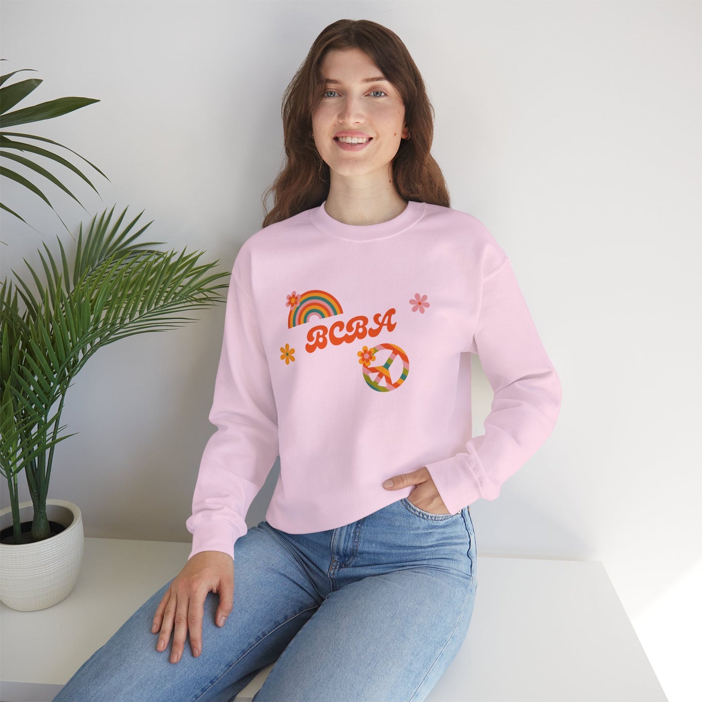 Retro Rainbow ‘BCBA’ Crewneck Sweatshirt