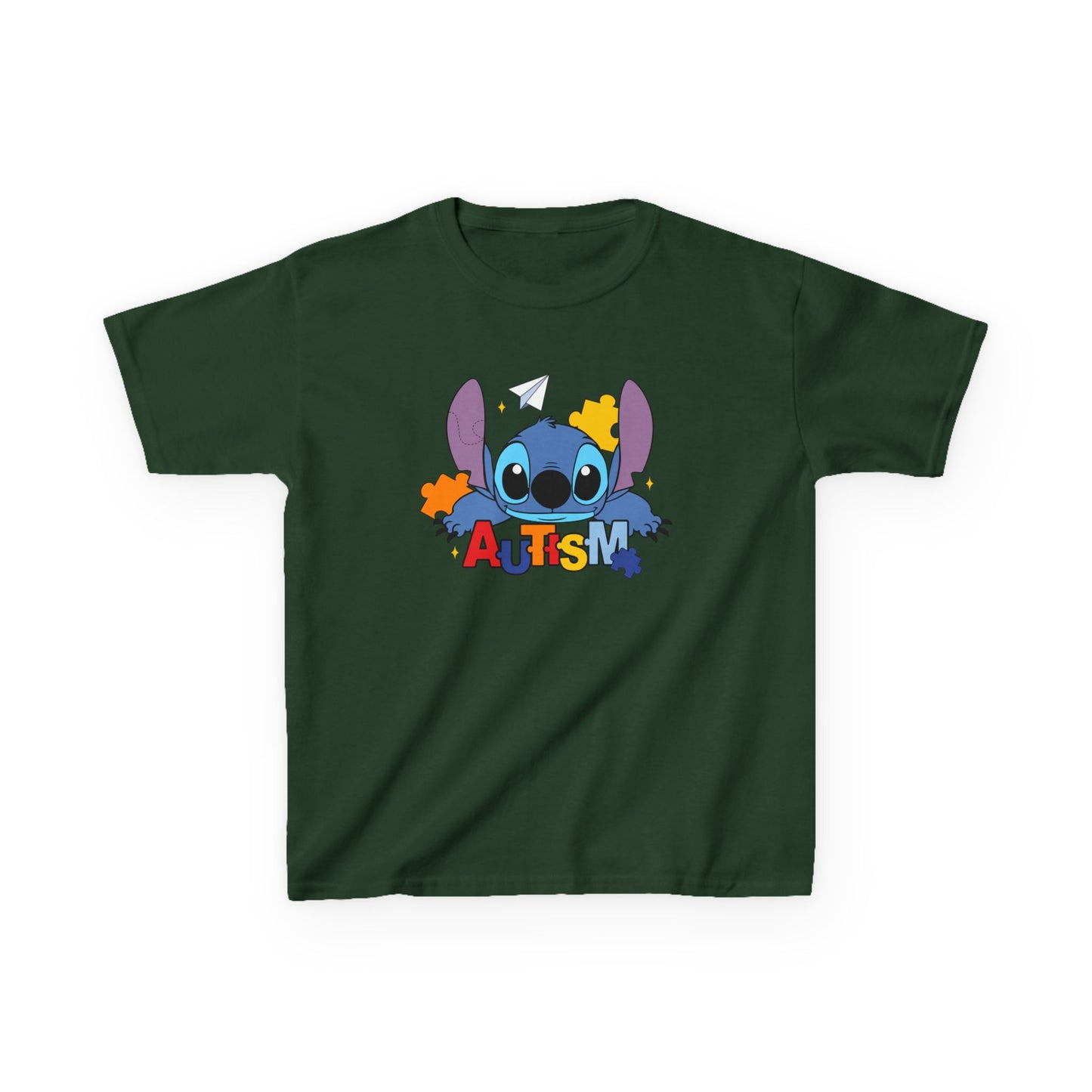 Kids Tee — Cute Stitch Autism Puzzle Design