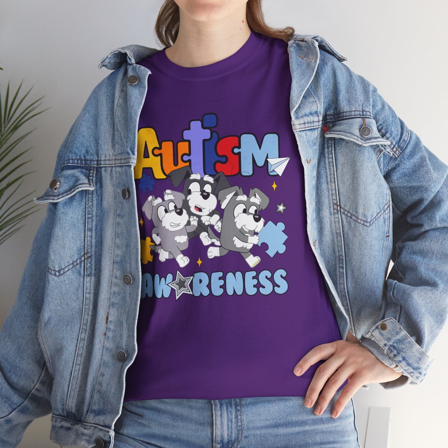Autism Awareness Puzzle Paw Tee — Cute Dogs Support Autism Awareness