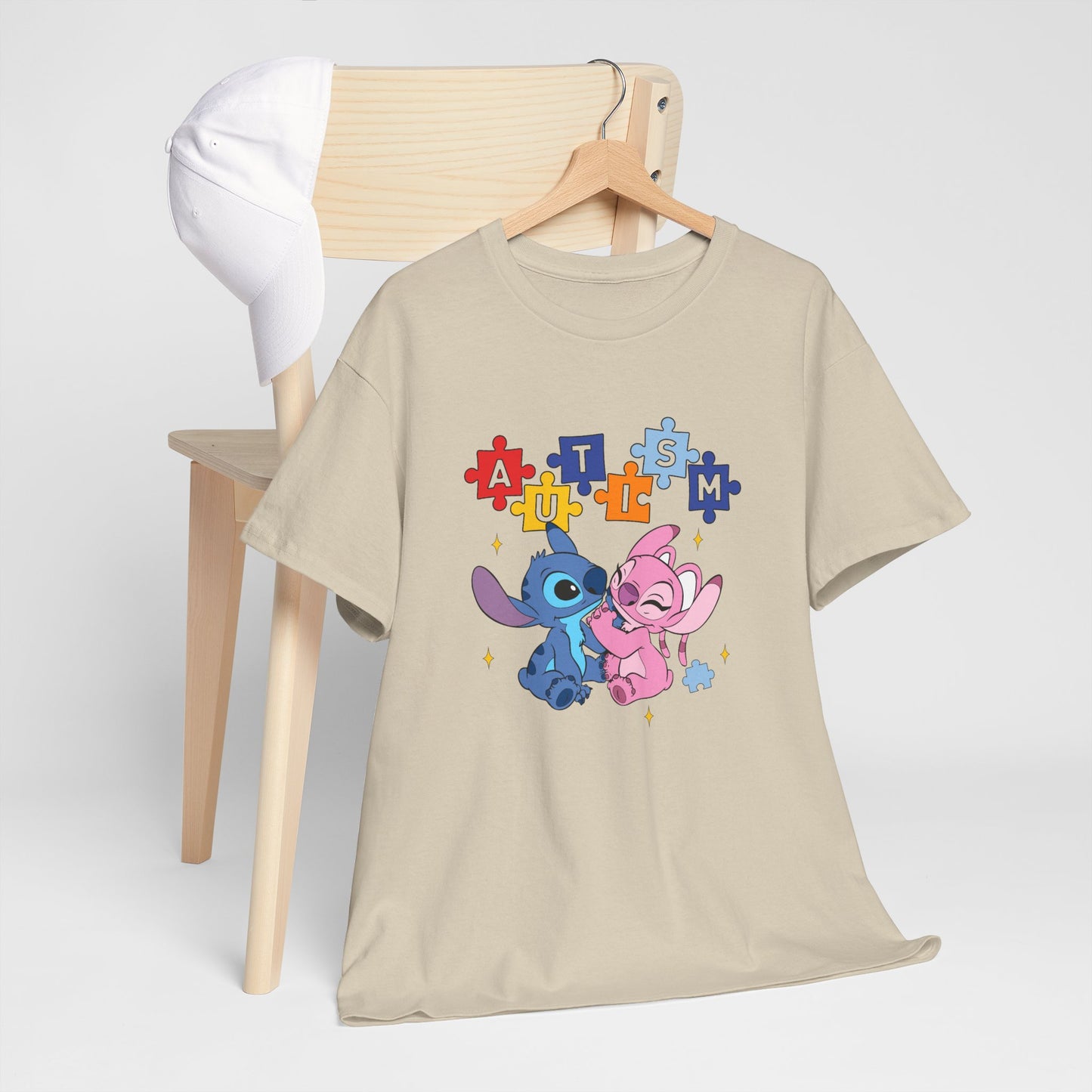 Autism Puzzle Love T-Shirt — Cute Stitch & Angel Friendship Tee