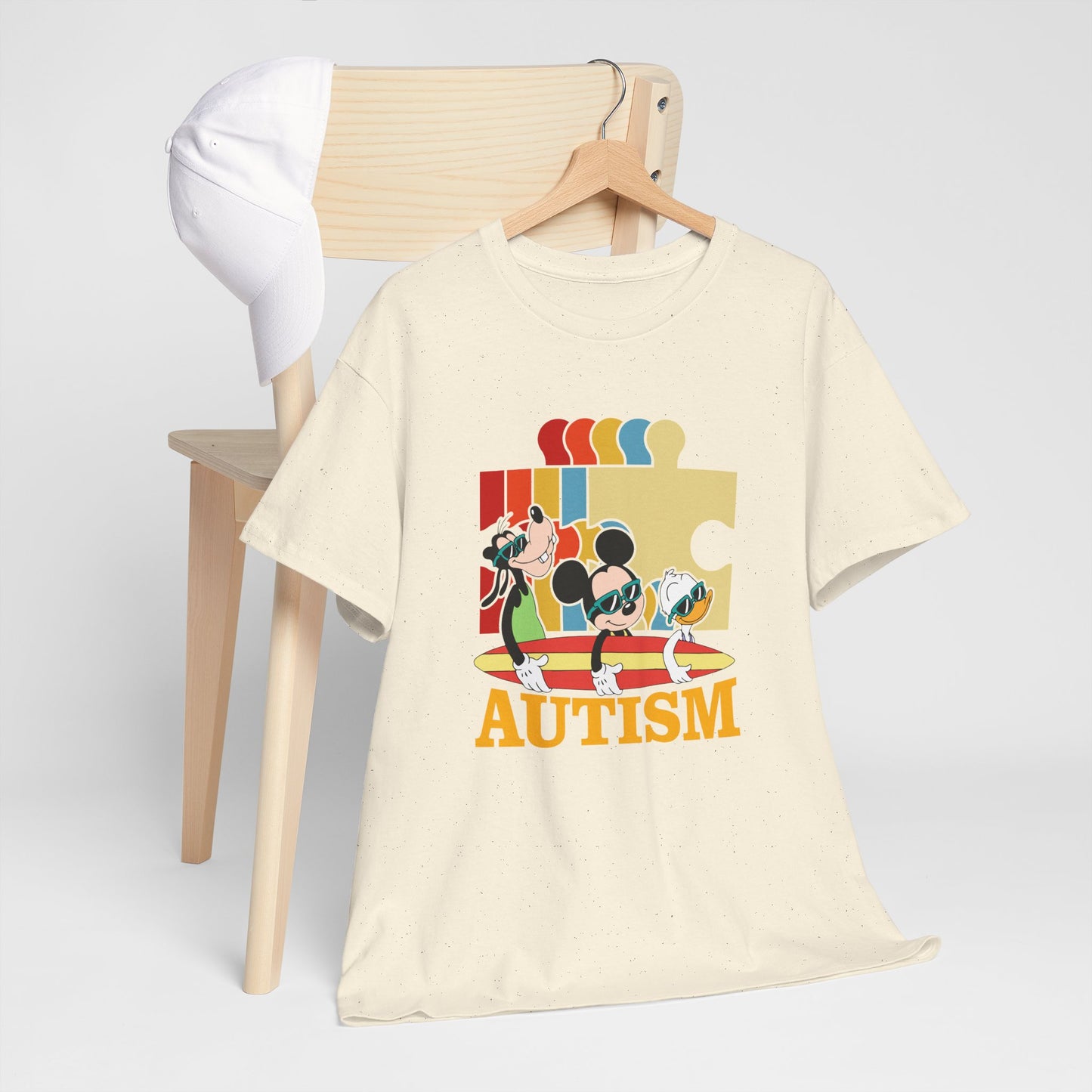 Autism Awareness Tee — Colorful Puzzle & Playful Characters Design