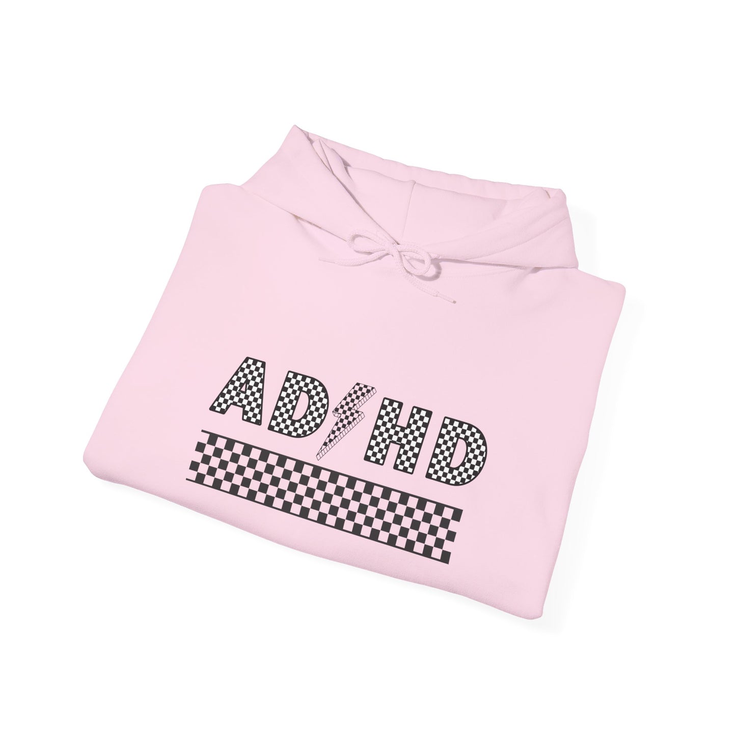 ADHD Lightening Bolt Checkered Hooded Sweatshirt