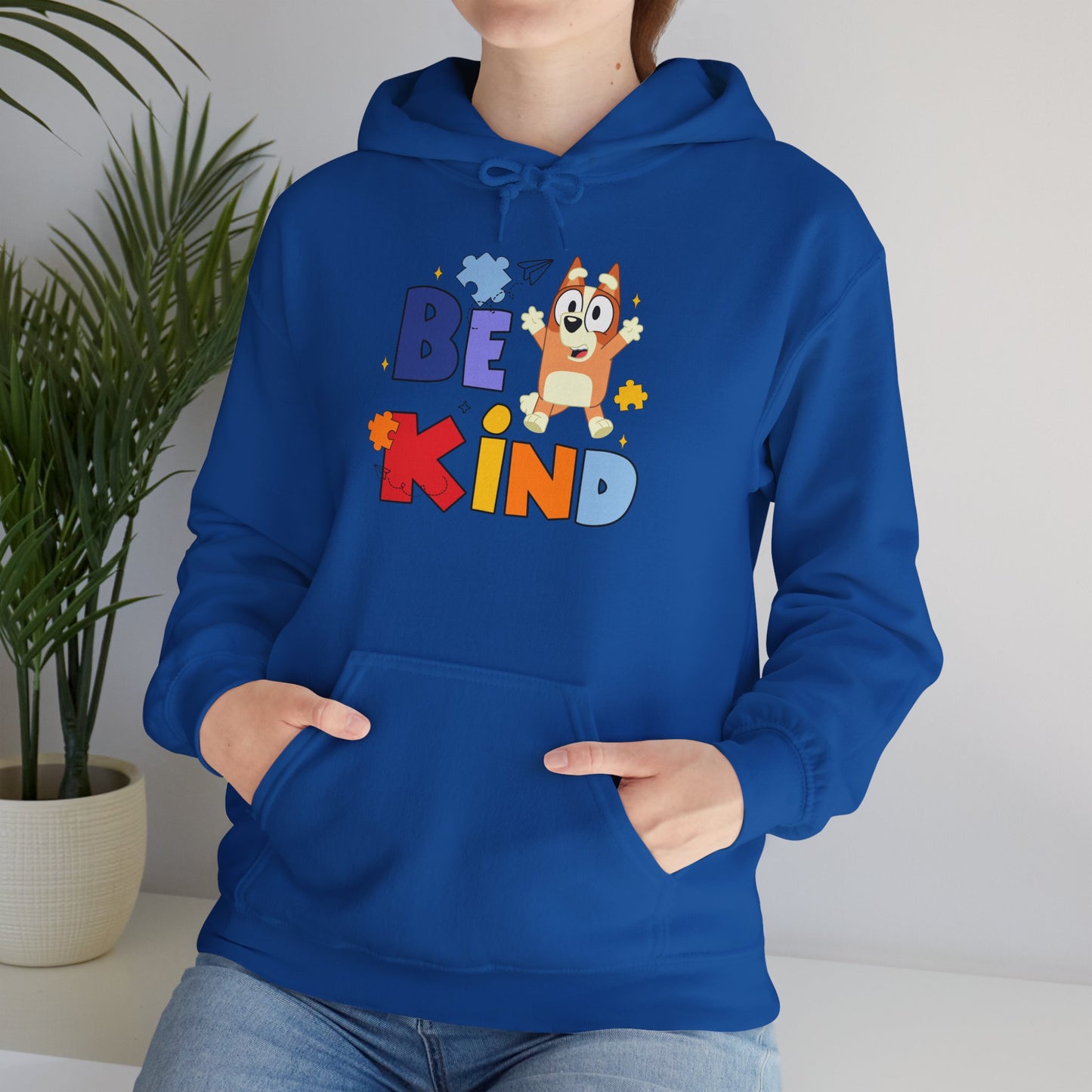 Be Kind Kids Hoodie – Colorful Cartoon Puppy Graphic Hoodie