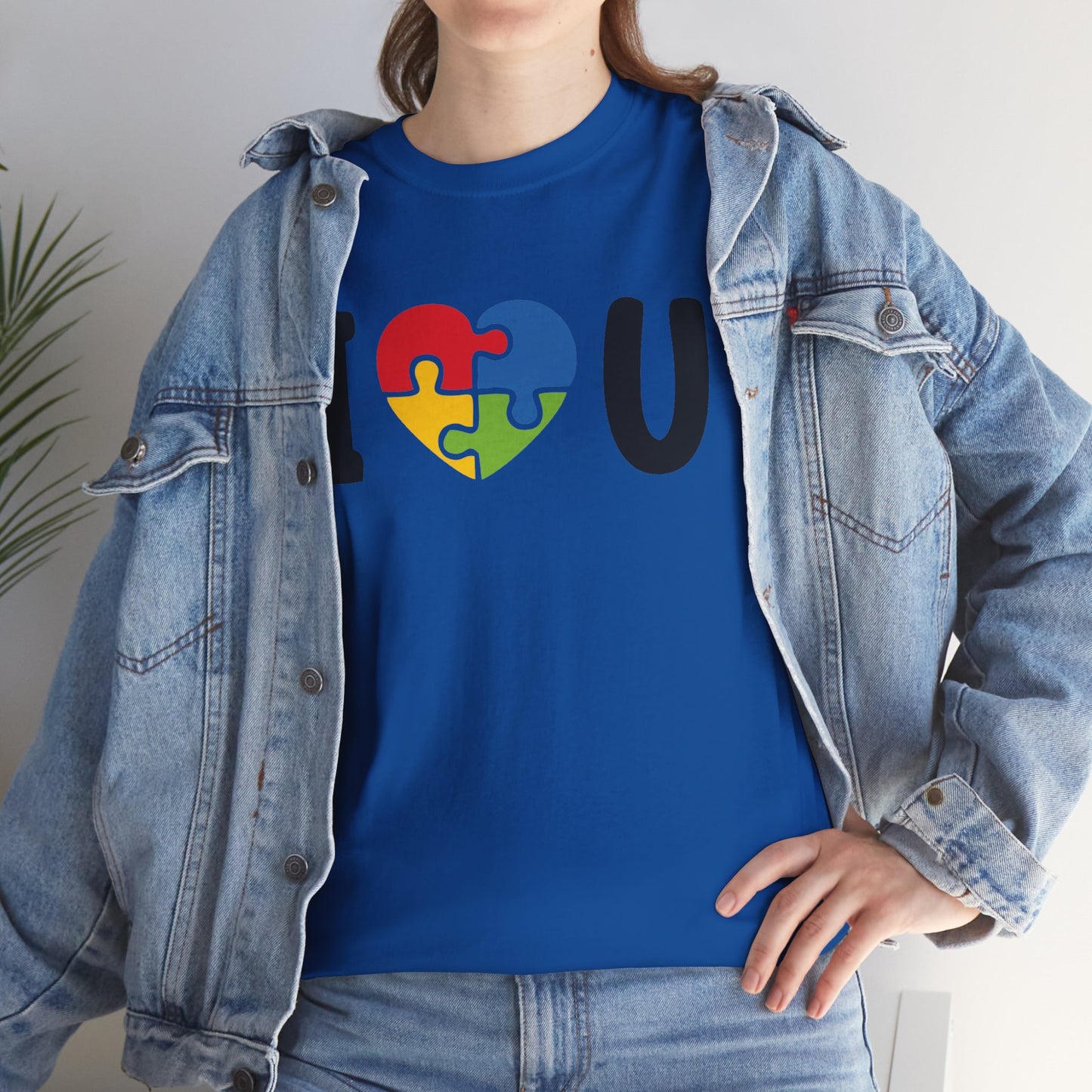 Rainbow Heart Puzzle Unisex Heavy Cotton Tee