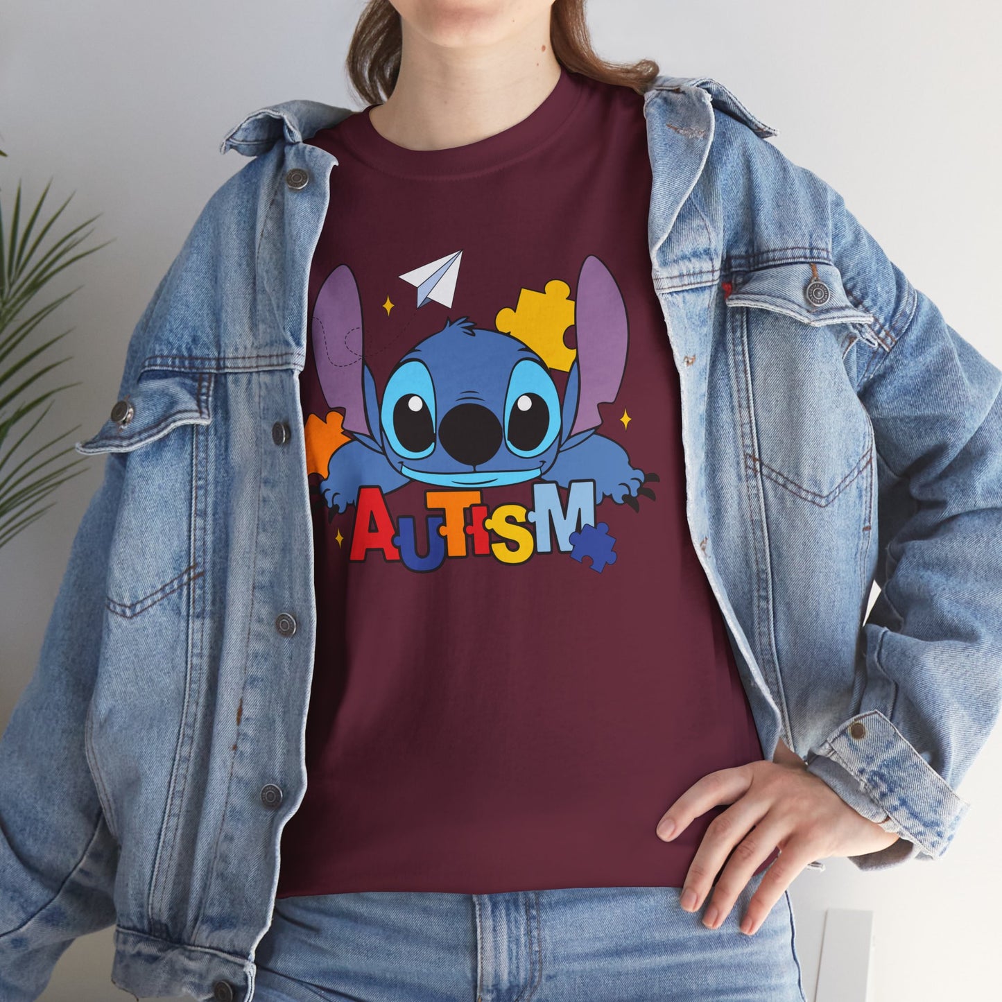 Autism Puzzle Heart T‑Shirt — Cute Blue Character Awareness Tee