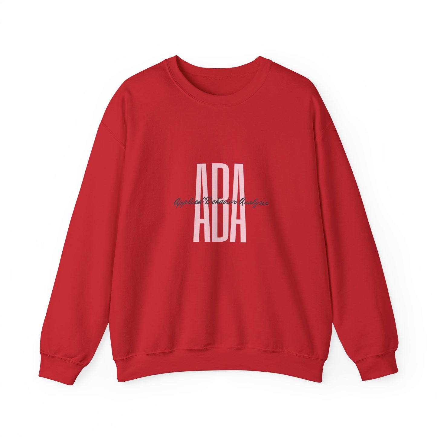 ABA Pink Monogram Crewneck Sweatshirt — Minimalist Initials Graphic Applied Behavior Analysis