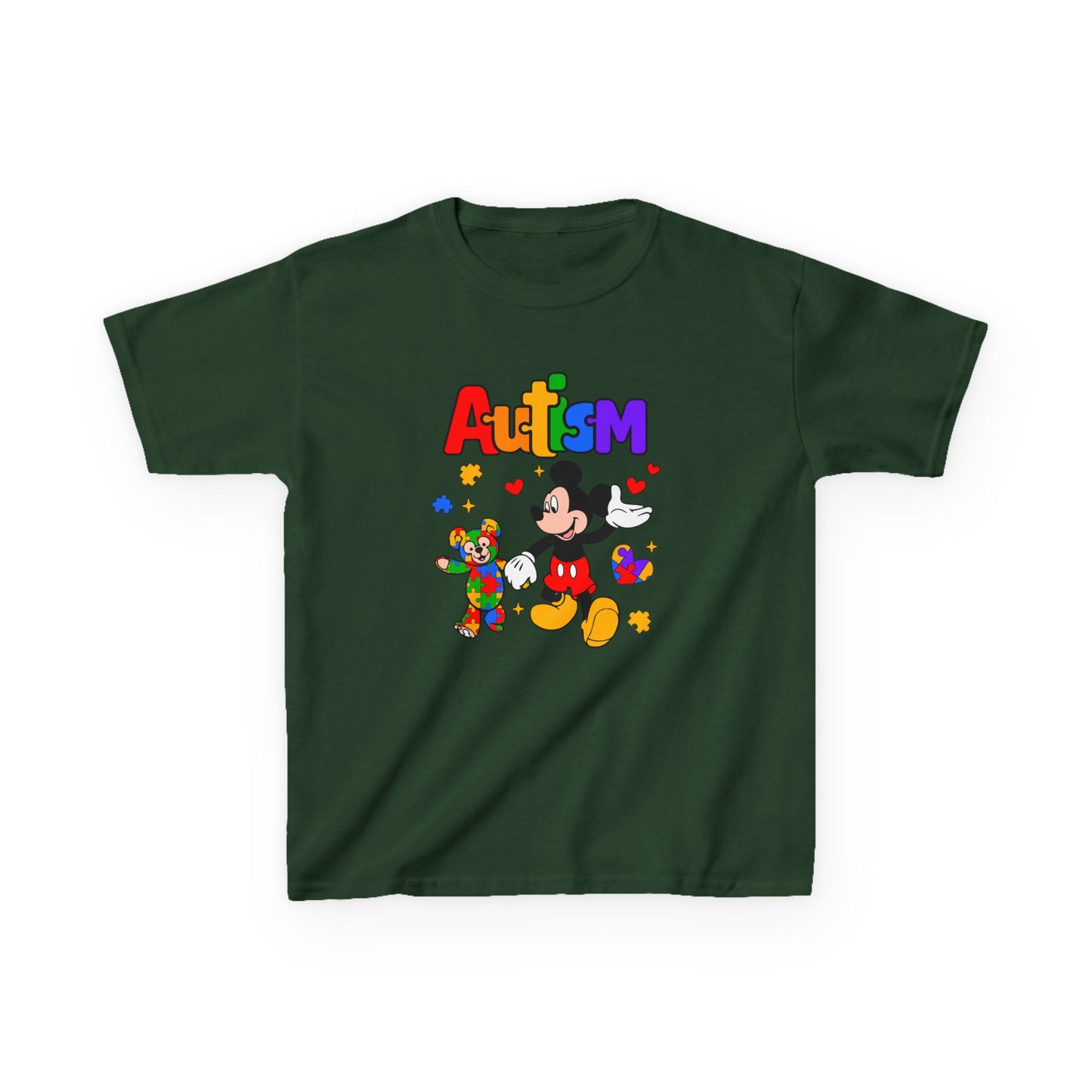 Kids Autism Awareness T‑Shirt — Colorful Puzzle & Friendly Character Design
