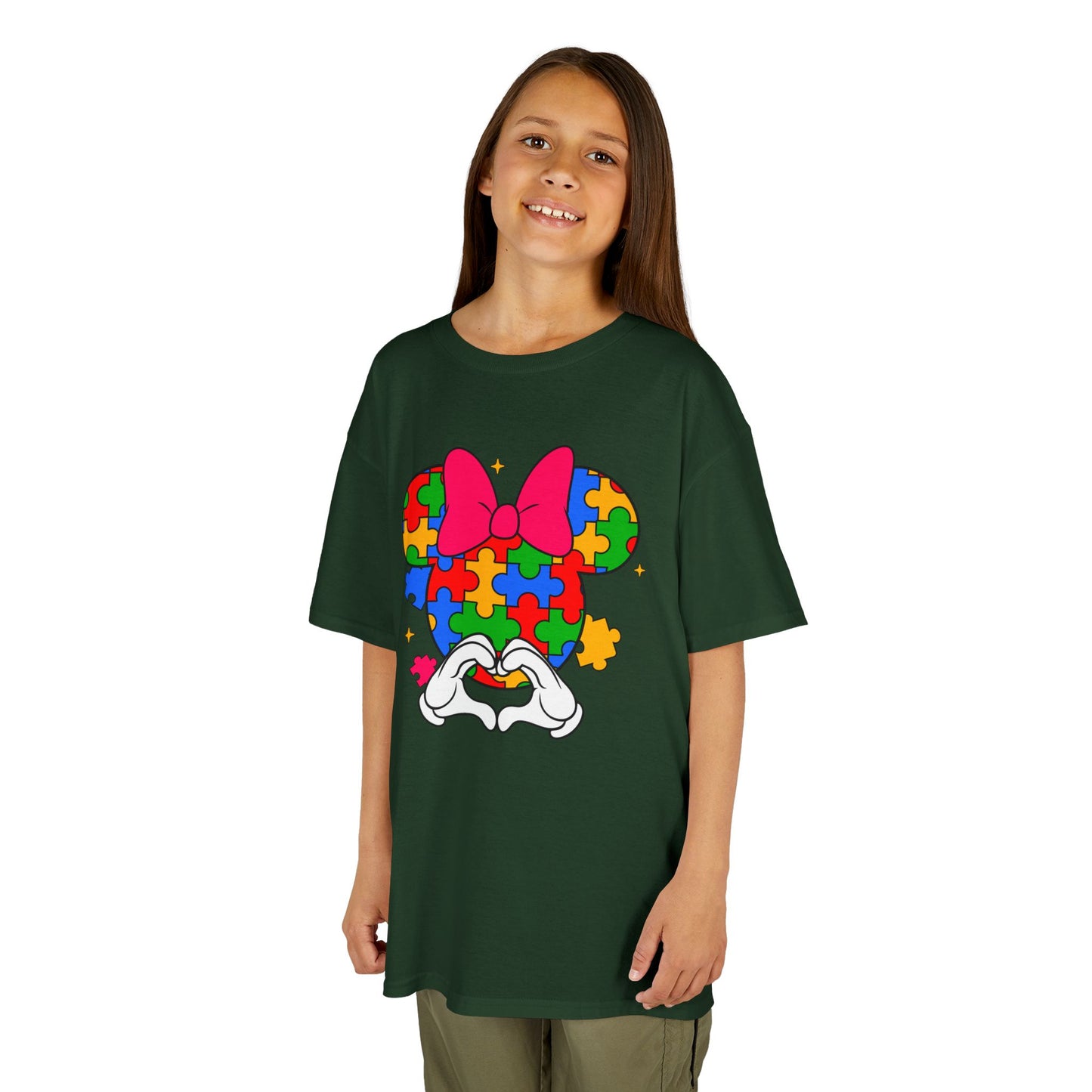 Autism Awareness Puzzle Minnie Kids T-Shirt