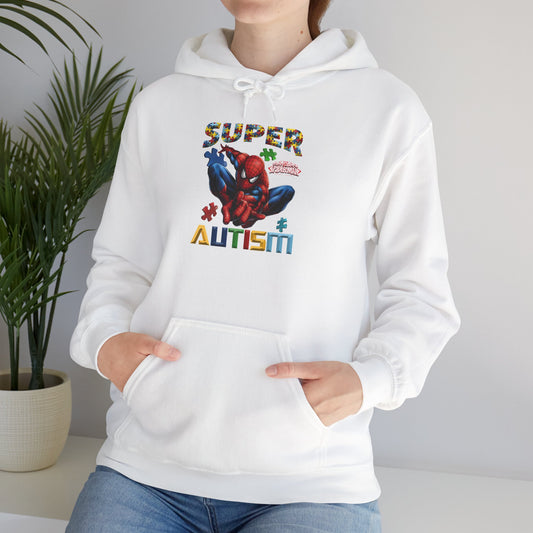 Autism Awareness Hoodie – "Super for Autism" Colorful Puzzle Hero Design