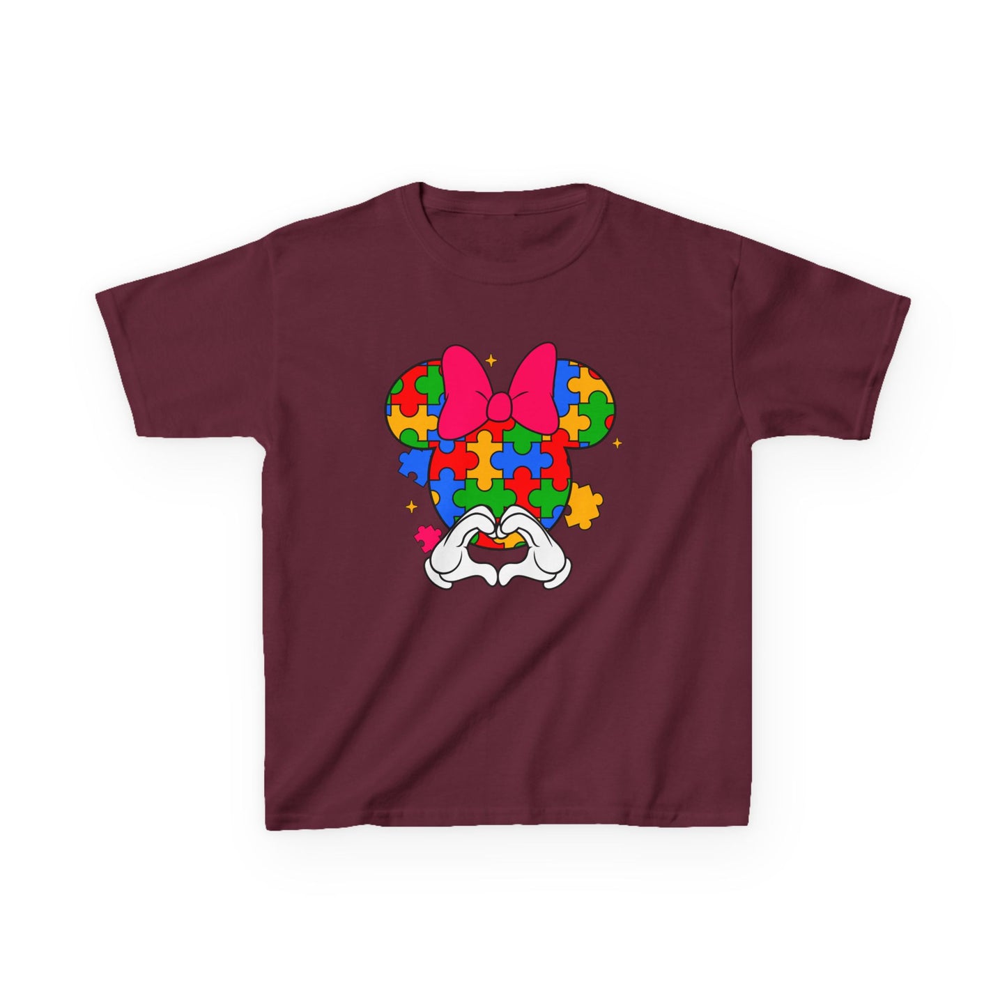 Autism Awareness Puzzle Minnie Kids T-Shirt