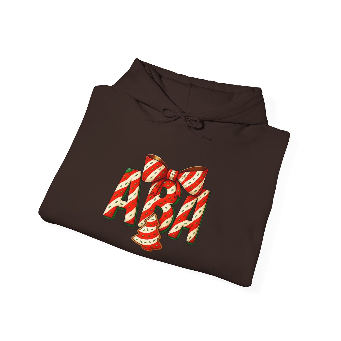 ABA Little Debbie Cake Candy Cane Gift Bow Graphic Holiday Sweatshirt Hoodie