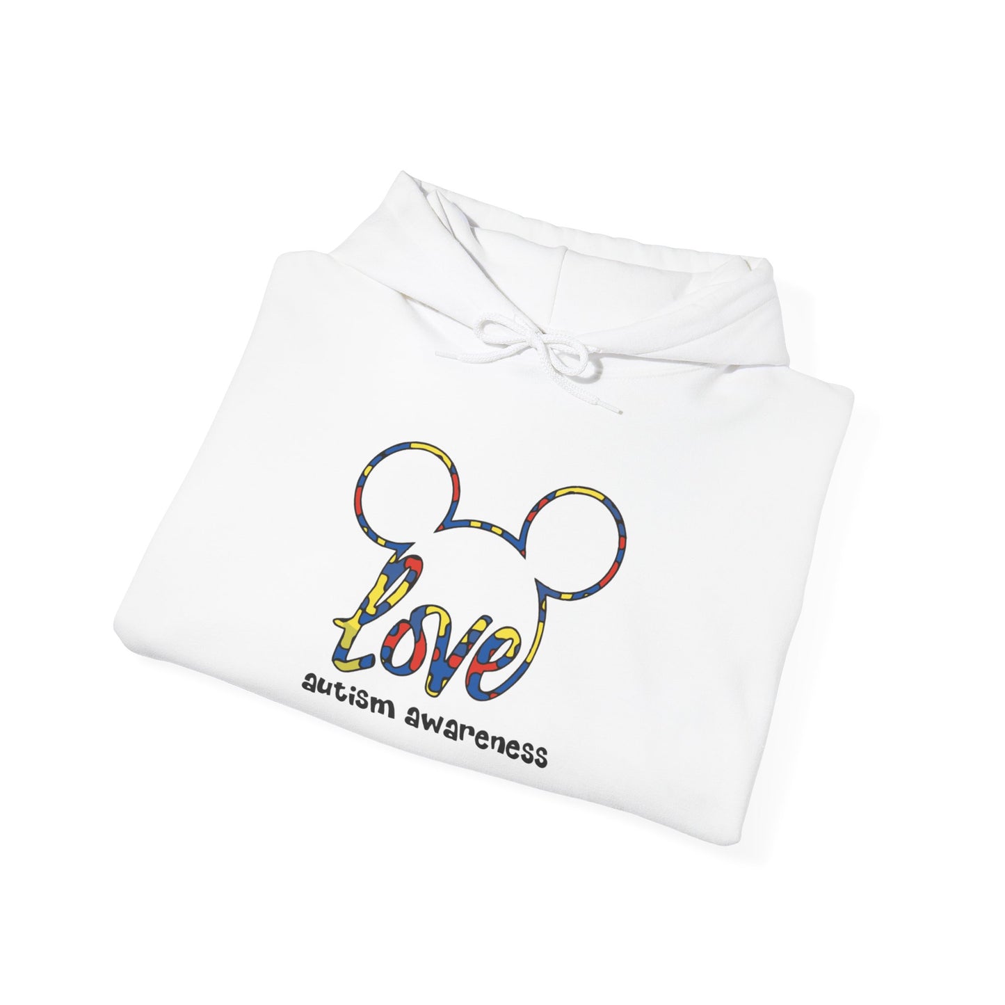 Autism Awareness Love Hoodie — Rainbow Puzzle Mickey Ears