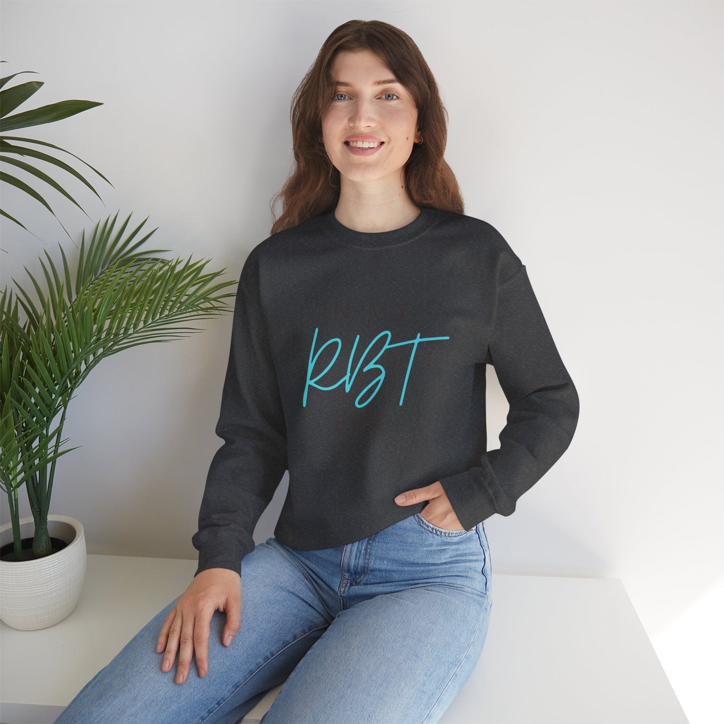 Crewneck Sweatshirt — "In My RBT Era" Minimal Pastel Script Pullover
