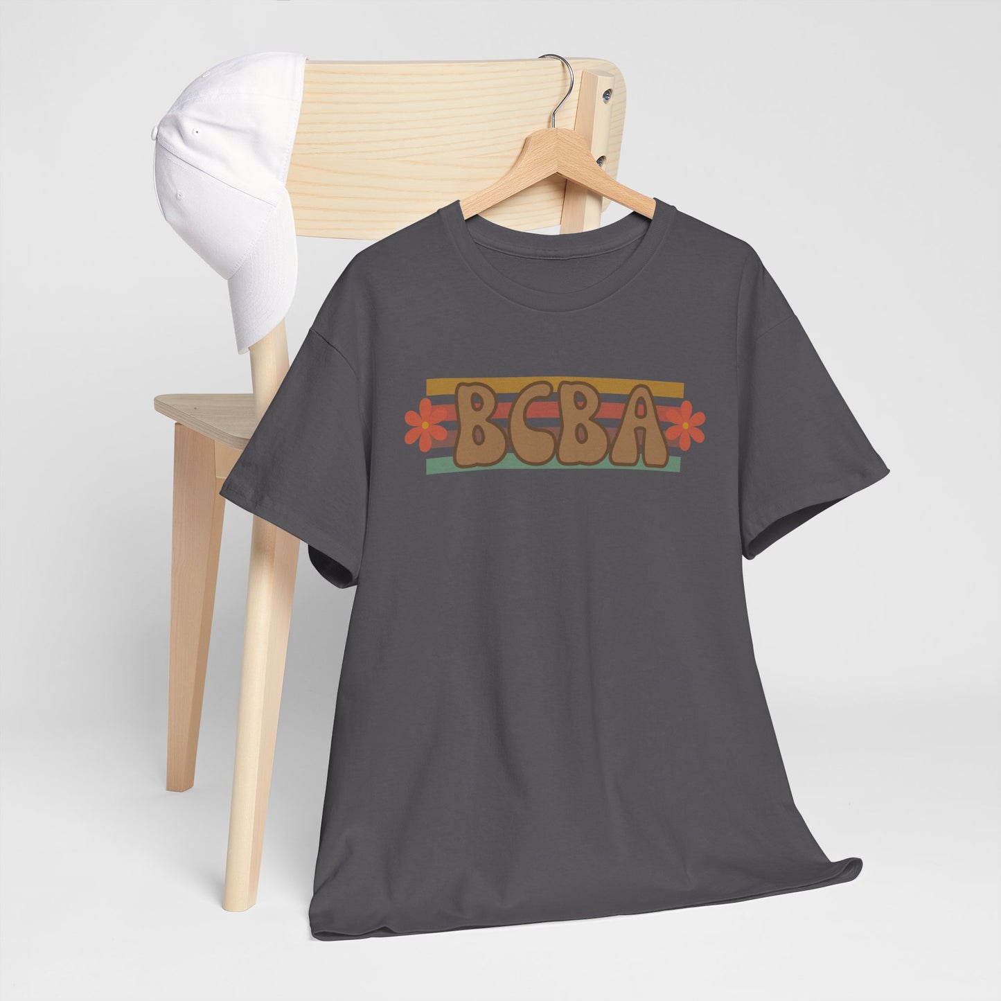 BCBA Unisex Heavy Cotton Tee, Comfortable Daily Wear, Perfect Gift, Summer Fashion, Relaxed Fit Top, Family Gatherings, Self-Care