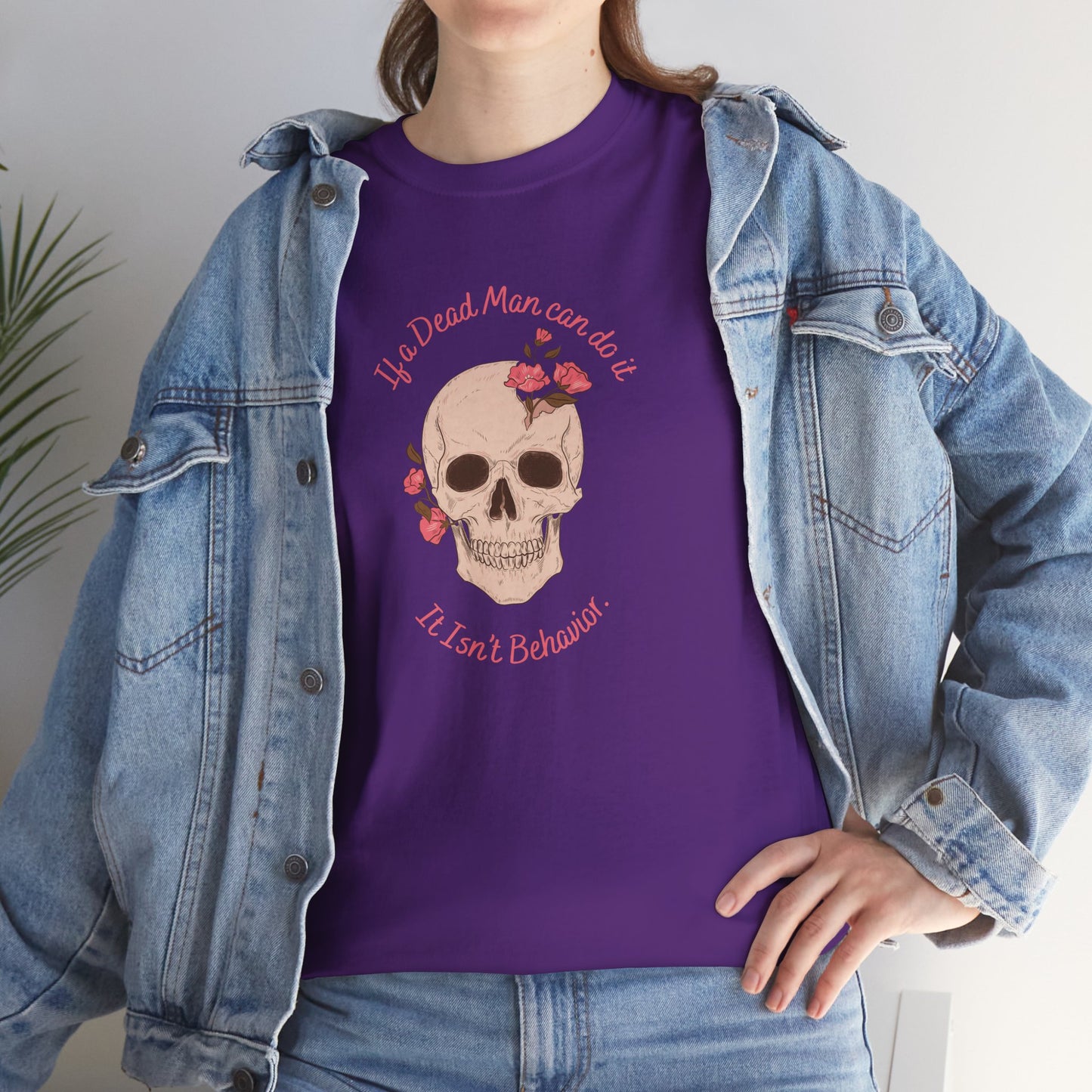 Skull & Roses Unisex Heavy Cotton Tee - Perfect for Halloween, Casual Wear, Gift for Friends, Skull Lovers, or Grunge Fashion