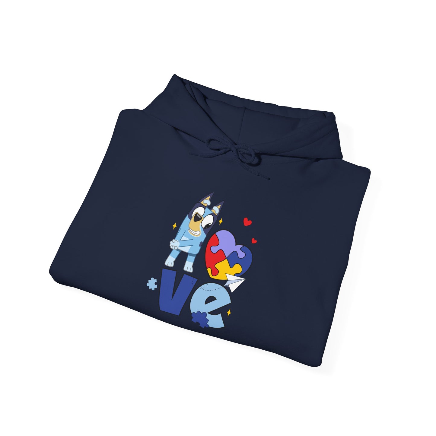 Autism Puzzle Heart Love Hoodie — Cute Inclusive Love Graphic Sweatshirt