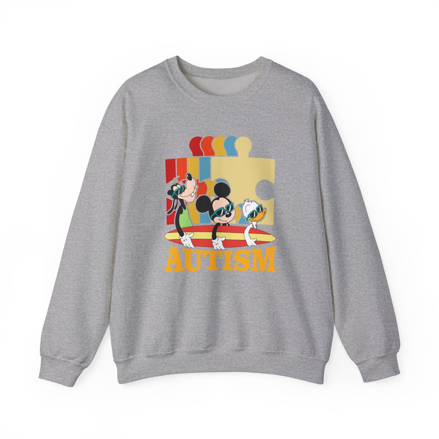 Autism Awareness Crewneck Sweatshirt – Colorful Puzzle Design
