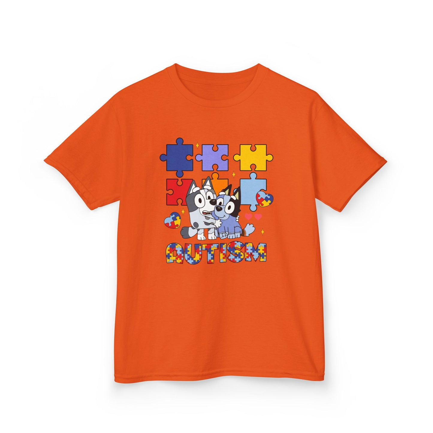Kids Tee — Colorful Autism Puzzle Paw Design
