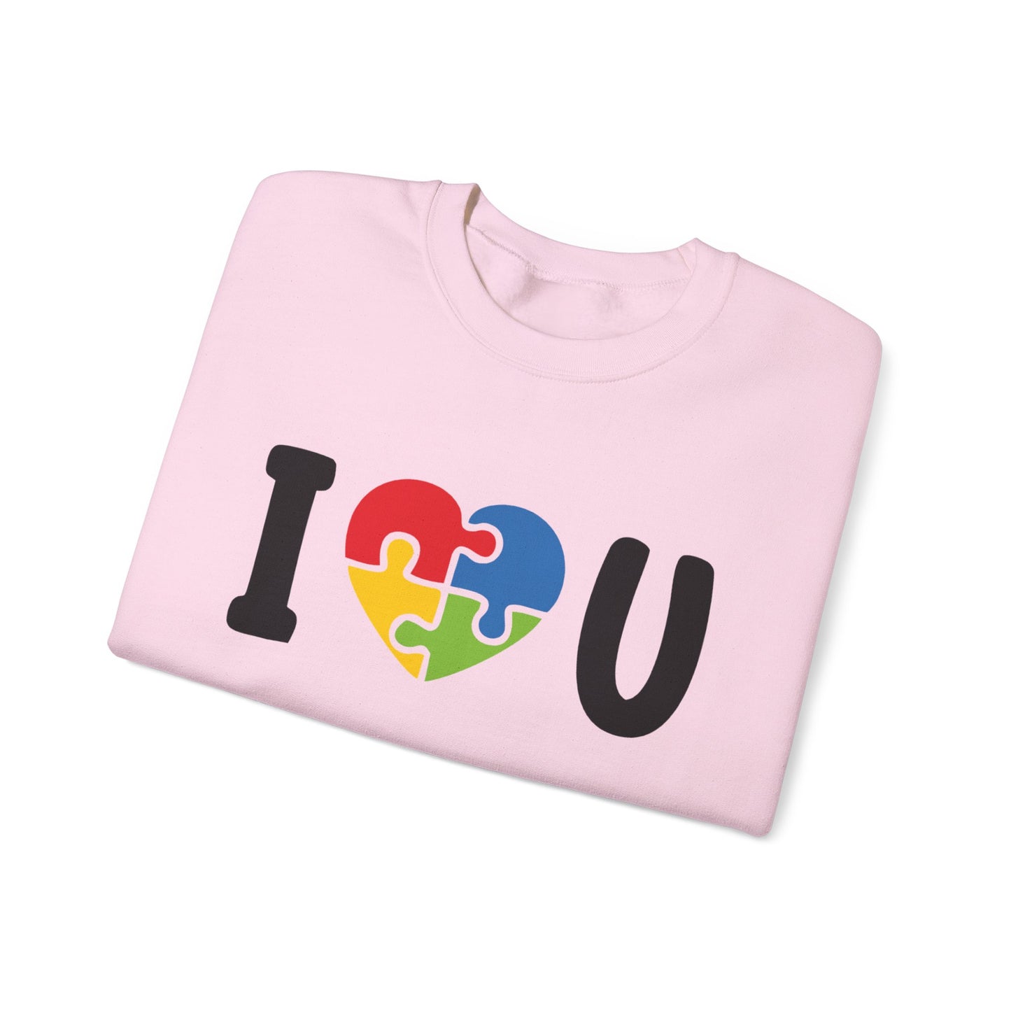 I Love You Heart Puzzle Crewneck Sweatshirt